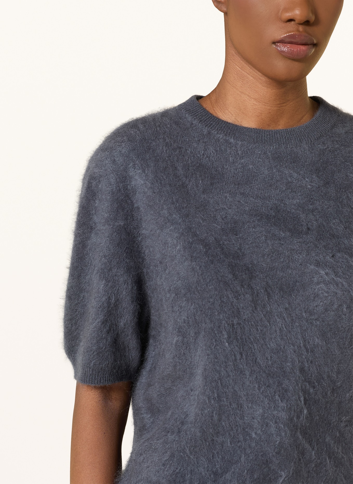 SOFT GOAT Knit shirt in cashmere: DARK GRAY