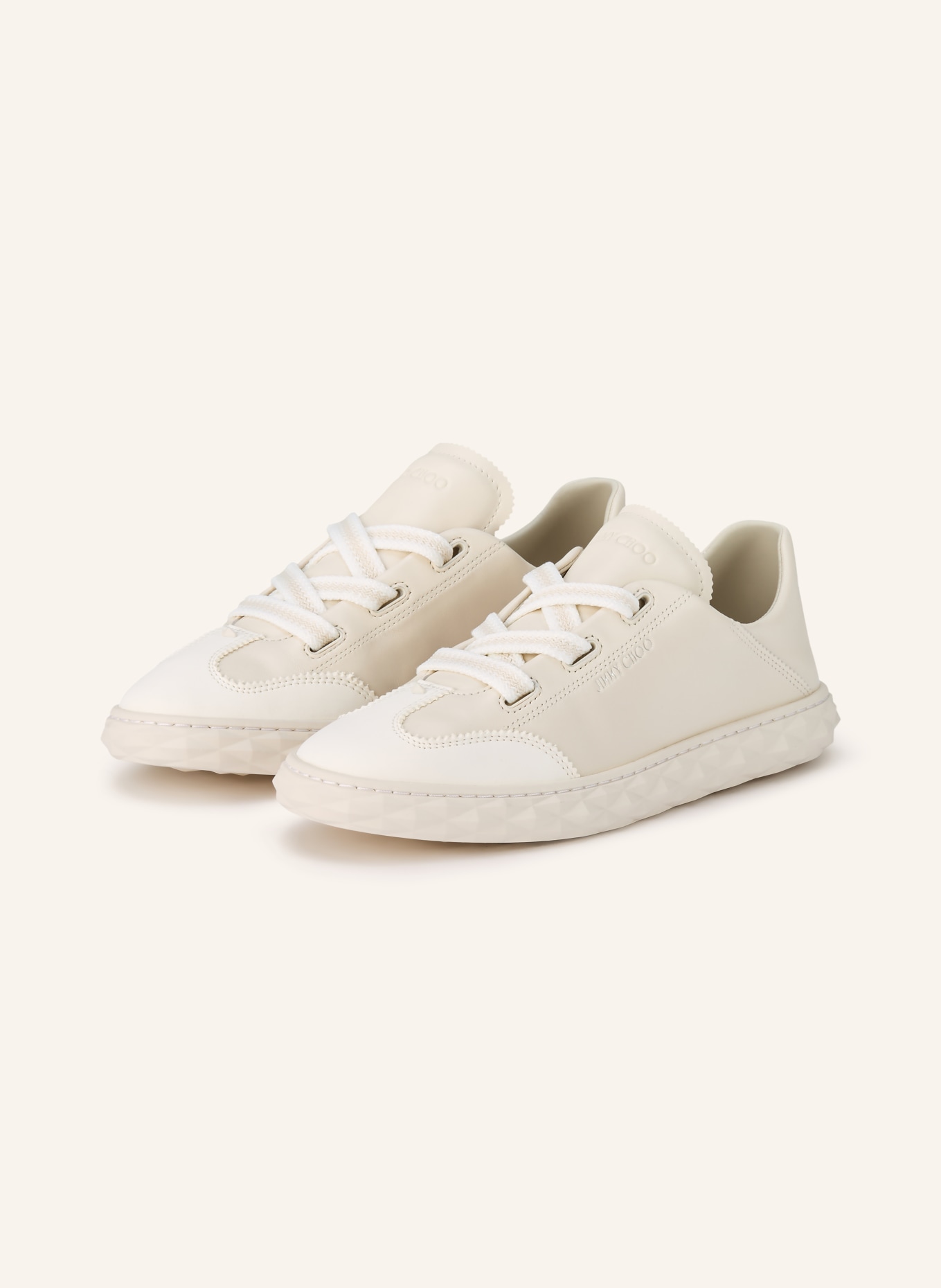 JIMMY CHOO Sneaker DIAMOND: KREMOWY / BIAŁY