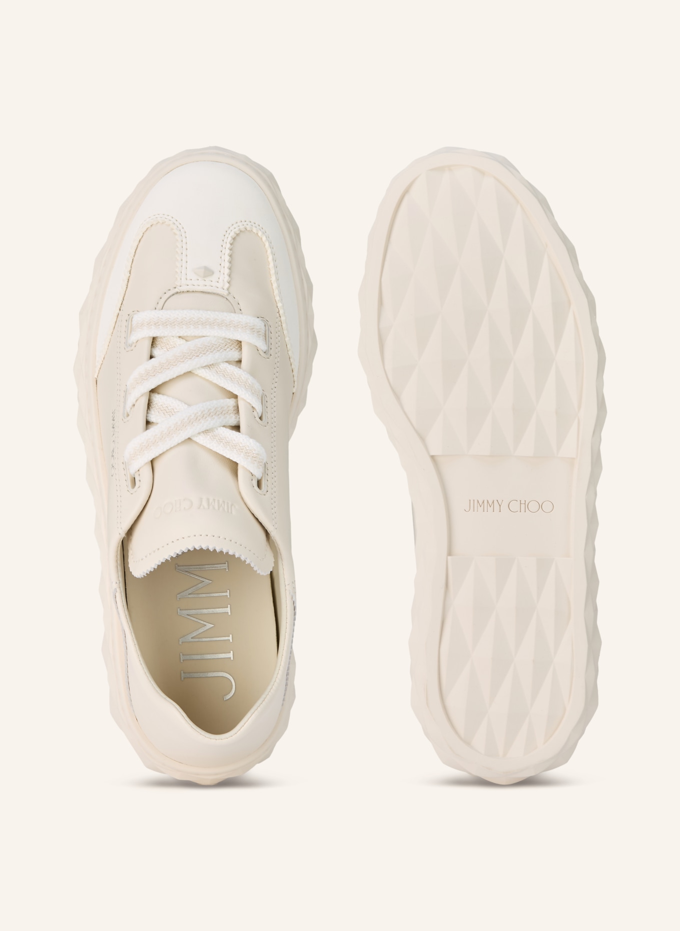 JIMMY CHOO Sneaker DIAMOND: KREMOWY / BIAŁY