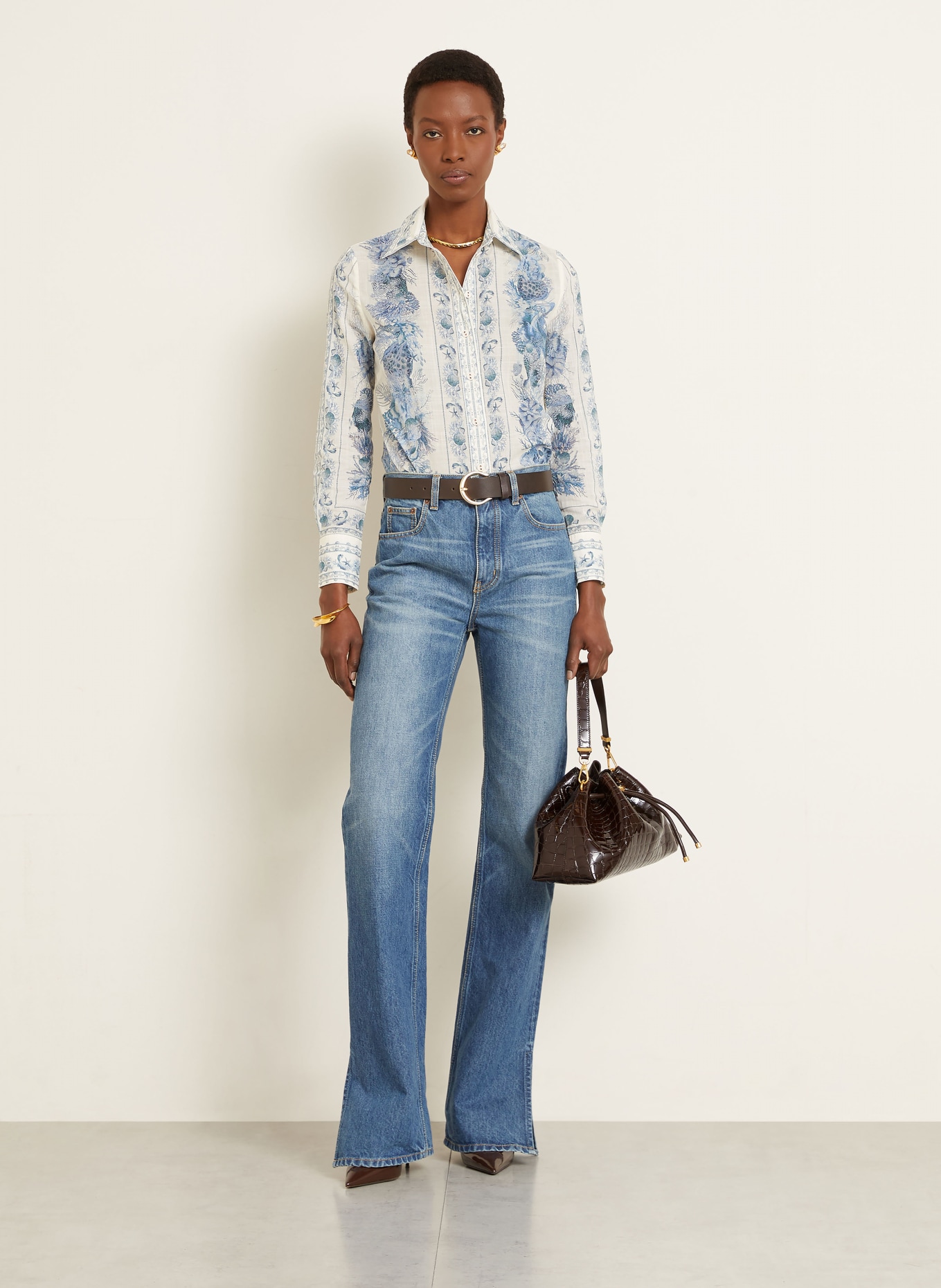 JIMMY CHOO Kabelka BON BON: TMAVĚ HNĚDÁ