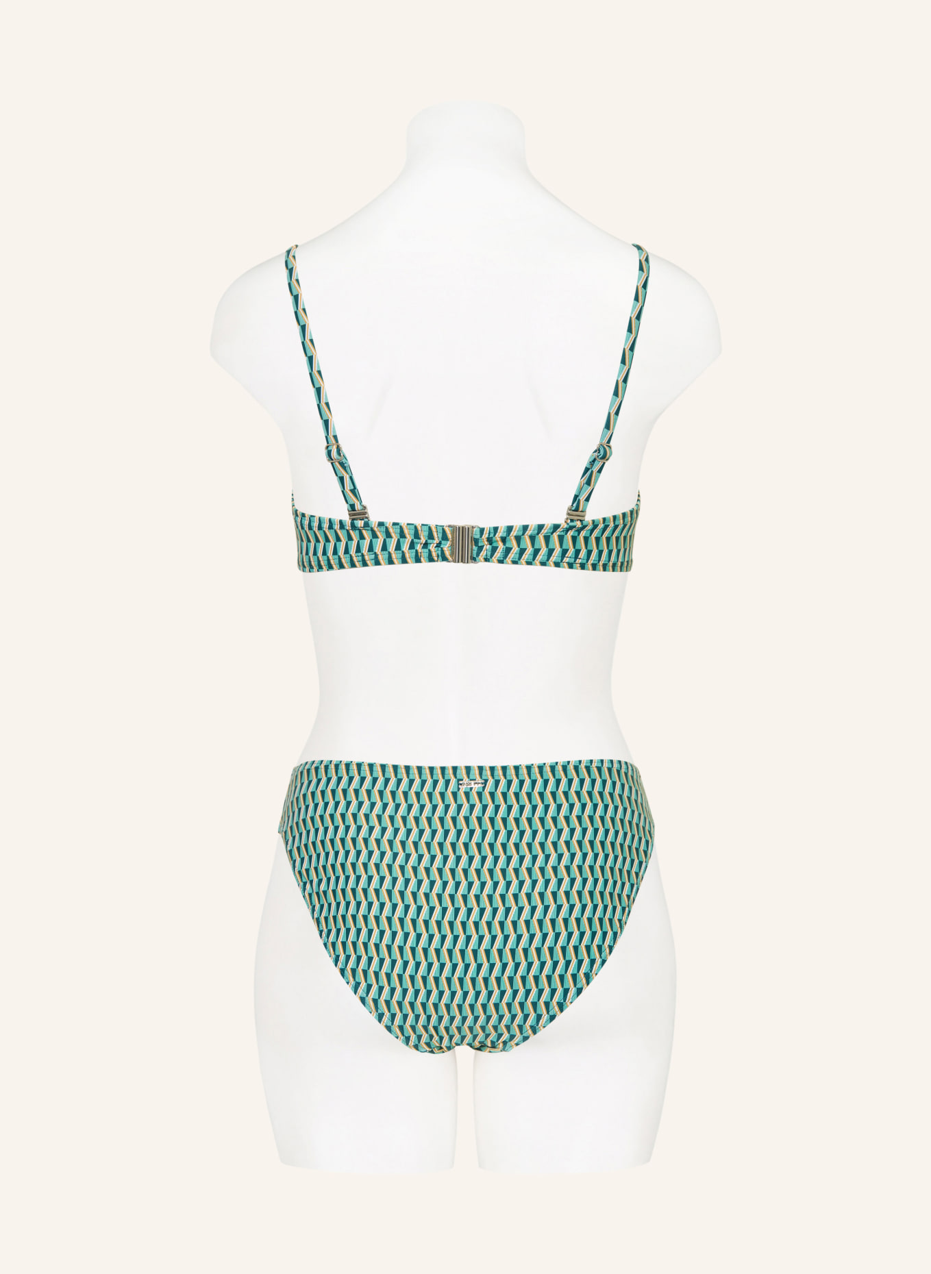 CYELL Podstawowe figi bikini GROOVY GRAPHIC: ZIELONY / CIEMNOZIELONY / BIAŁY