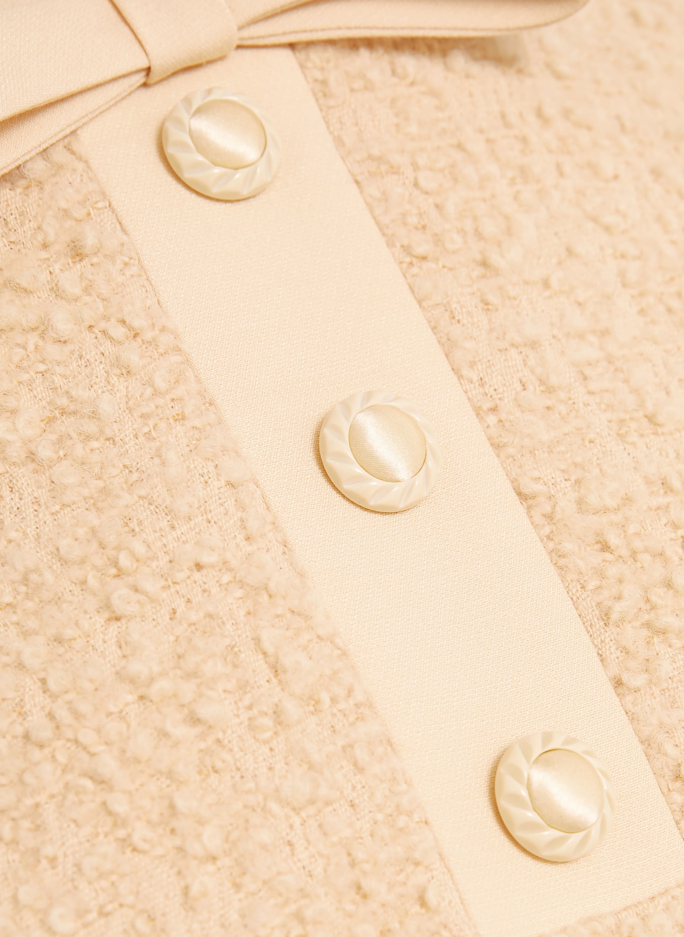 VALENTINO Tweedové pouzdrové šaty: KRÉMOVÁ