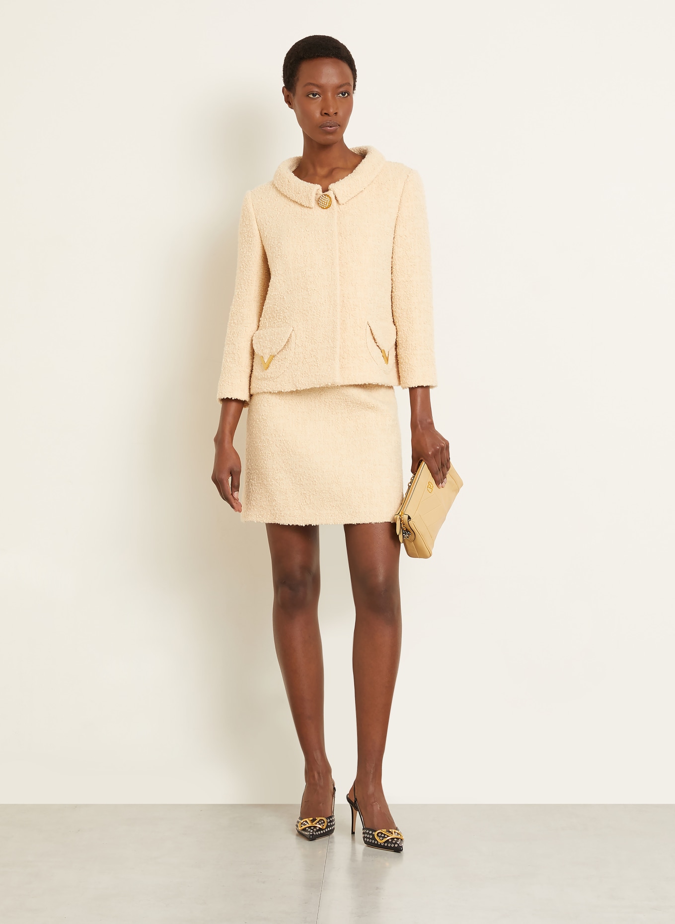 VALENTINO Spódnica bouclé: BEŻOWY