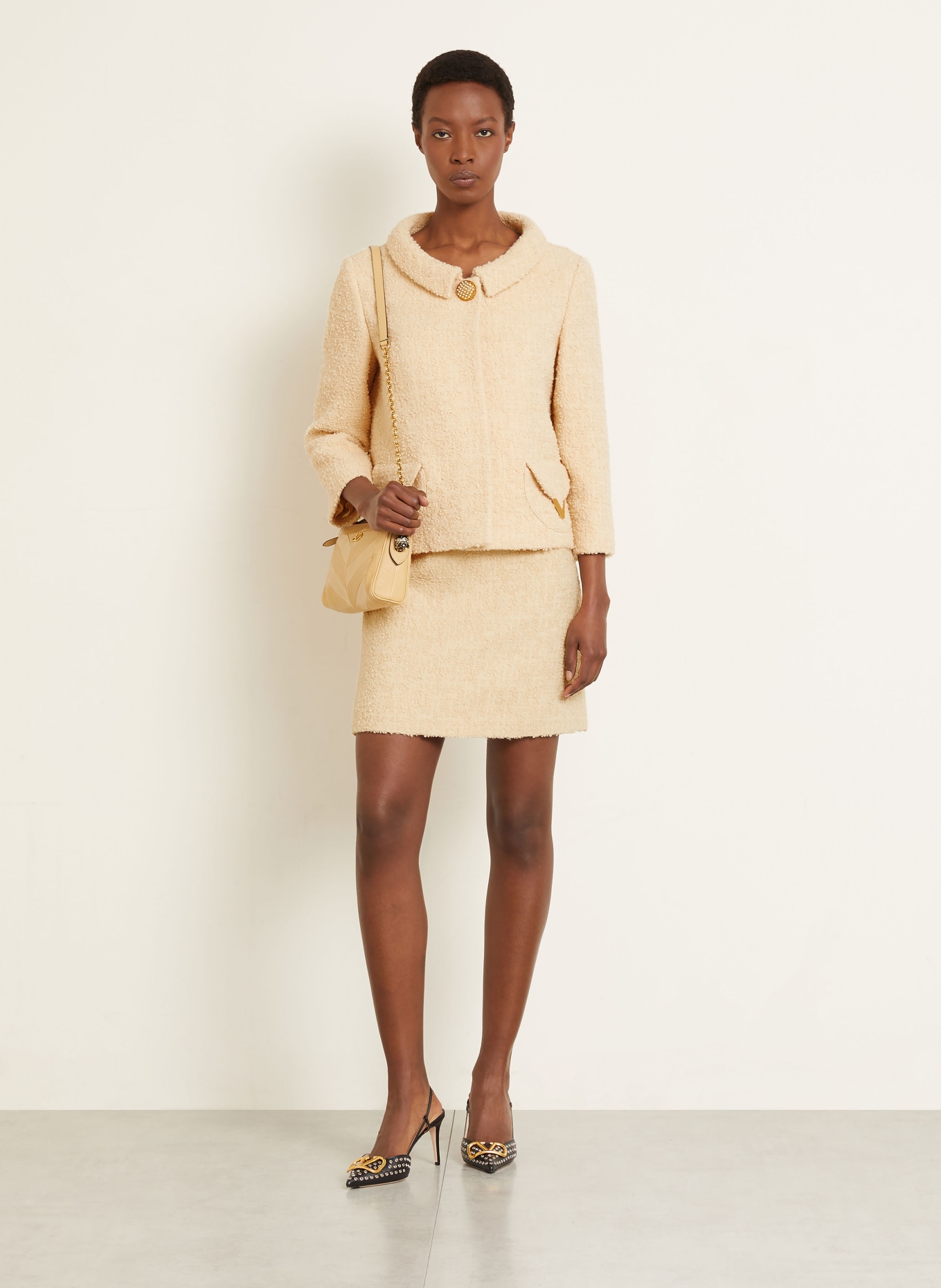 VALENTINO Kastenjacke aus Tweed: ECRU