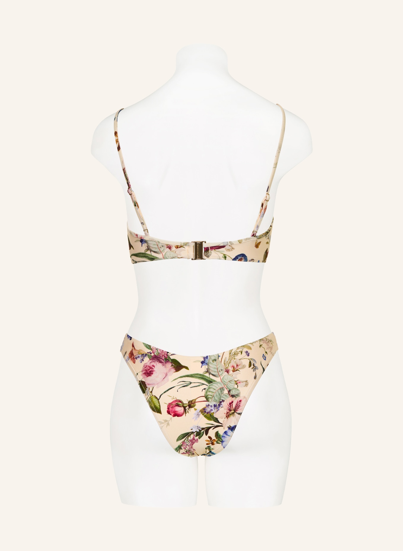 ZIMMERMANN Bralette bikiny PATIENCE TUCK PLUNGE: KRÉMOVÁ / OLIVOVÁ / MODRÁ