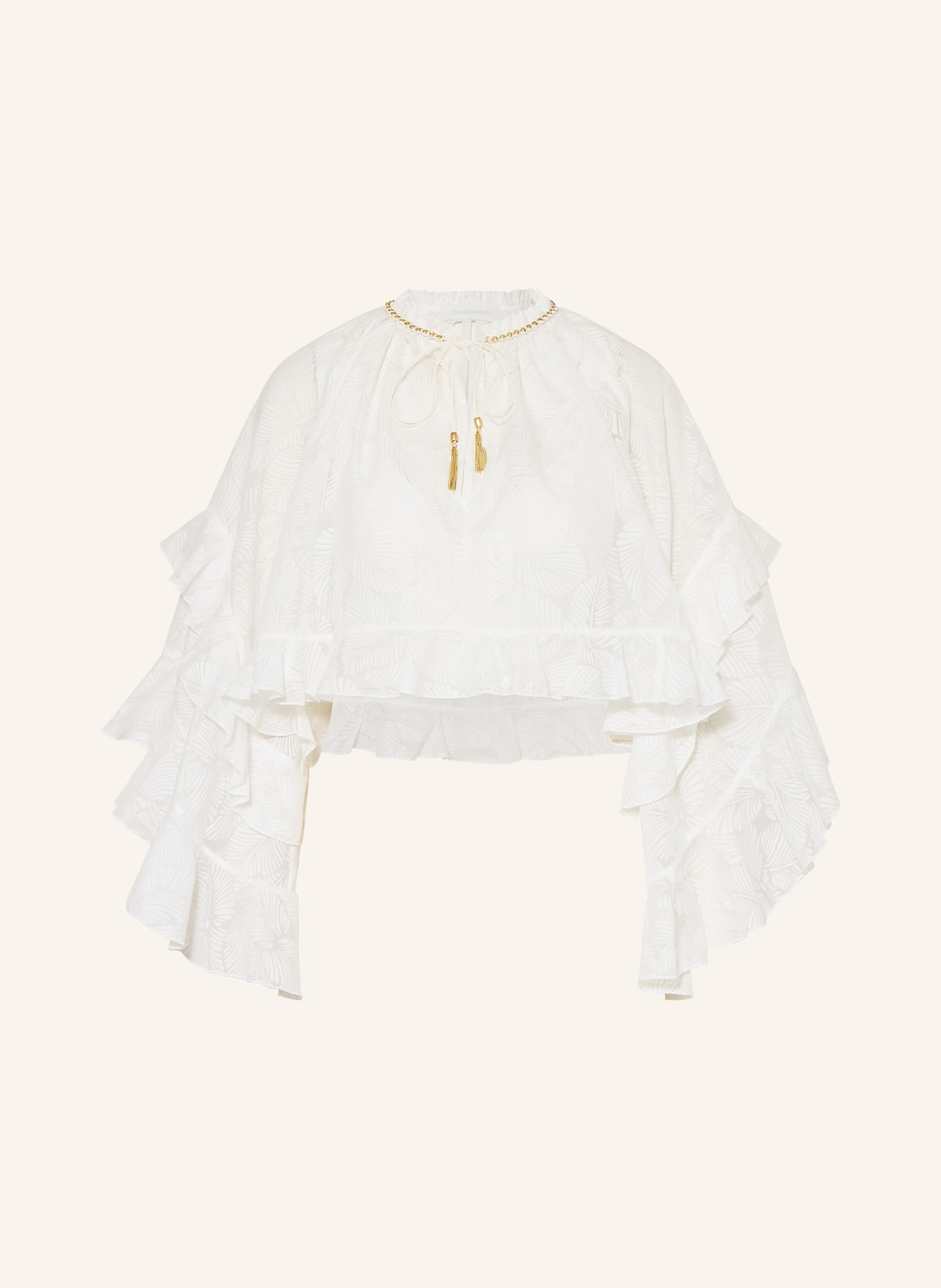 ZIMMERMANN DAYLIGHT blouse shirt with flounces: WHITE
