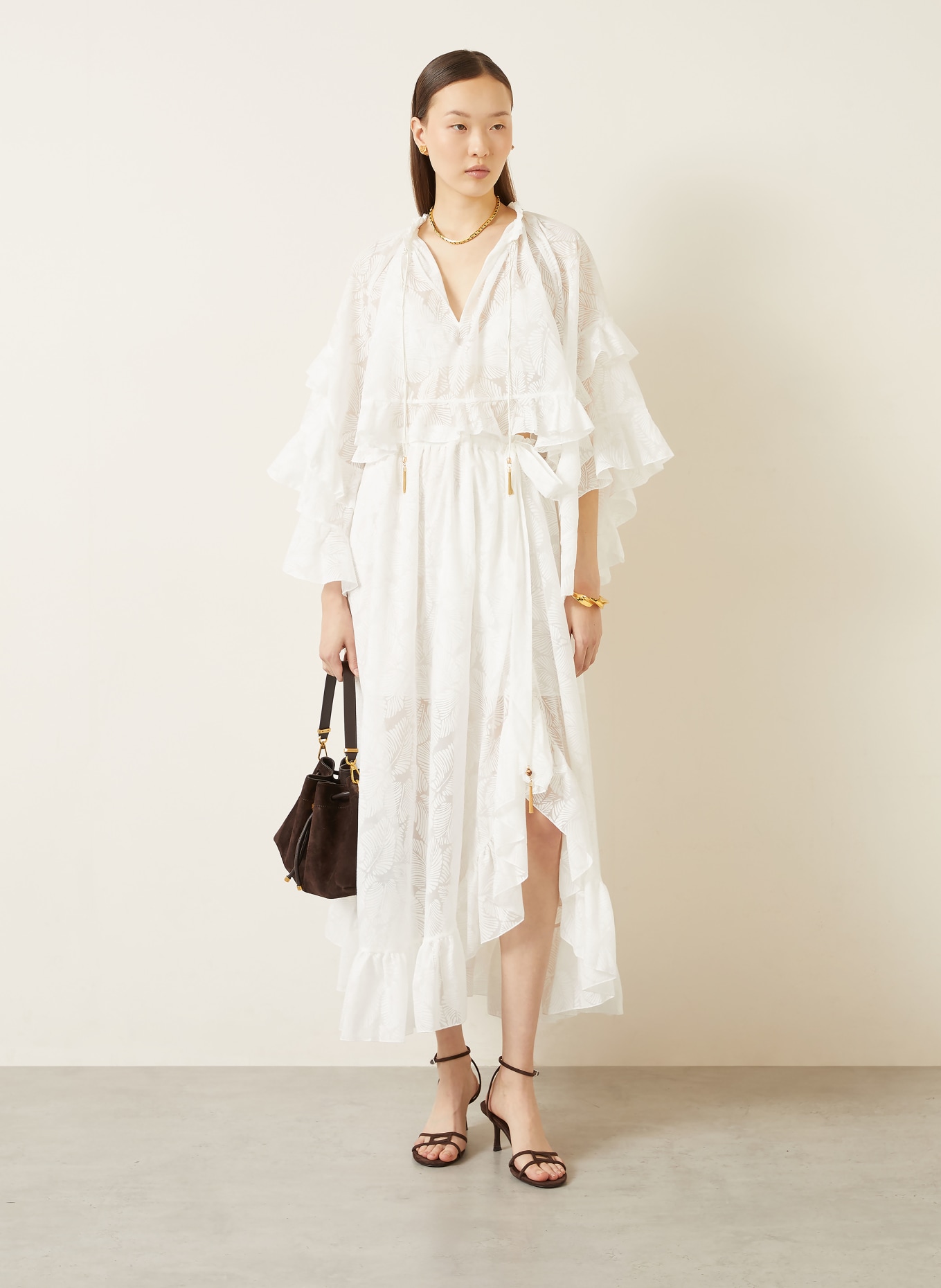ZIMMERMANN DAYLIGHT blouse shirt with flounces: WHITE