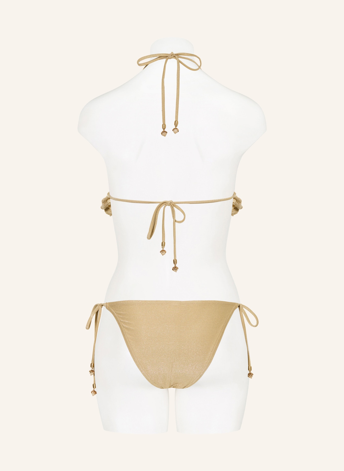 ZIMMERMANN Triangel-Bikini WANDERLUST mit Glitzergarn: GOLD / CREME