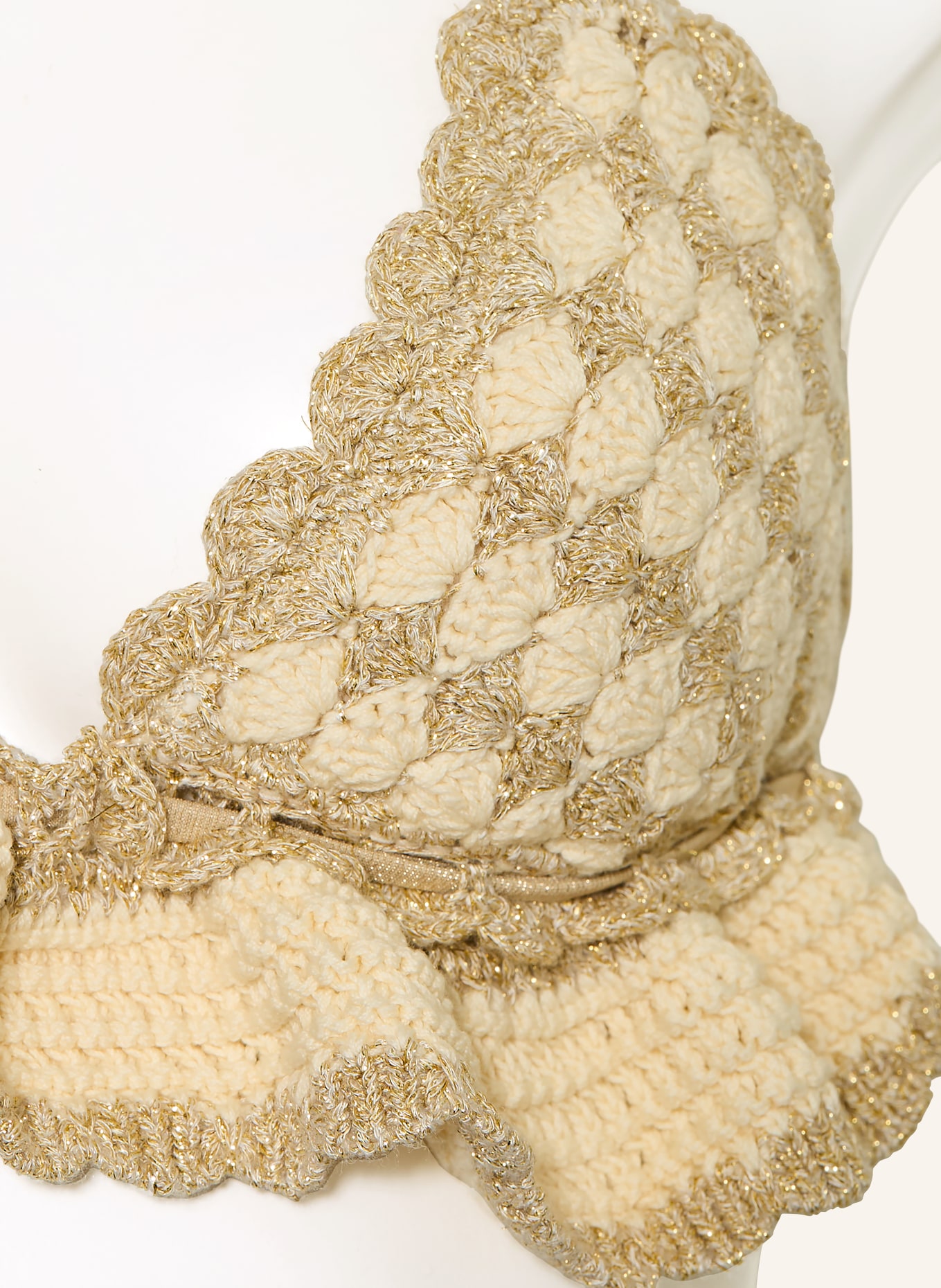 ZIMMERMANN Triangel-Bikini WANDERLUST mit Glitzergarn: GOLD / CREME