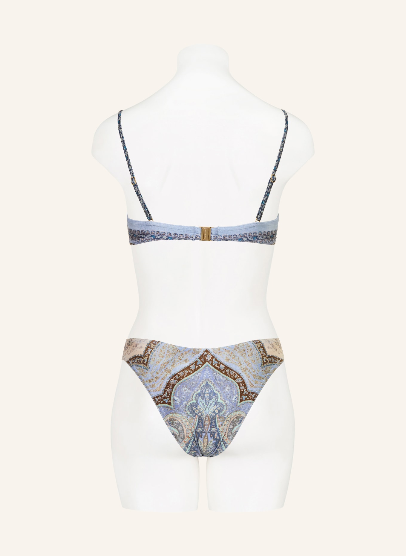 ZIMMERMANN Bügel-Bikini-Top WANDERLUST: BLAUGRAU / BRAUN / HELLBLAU