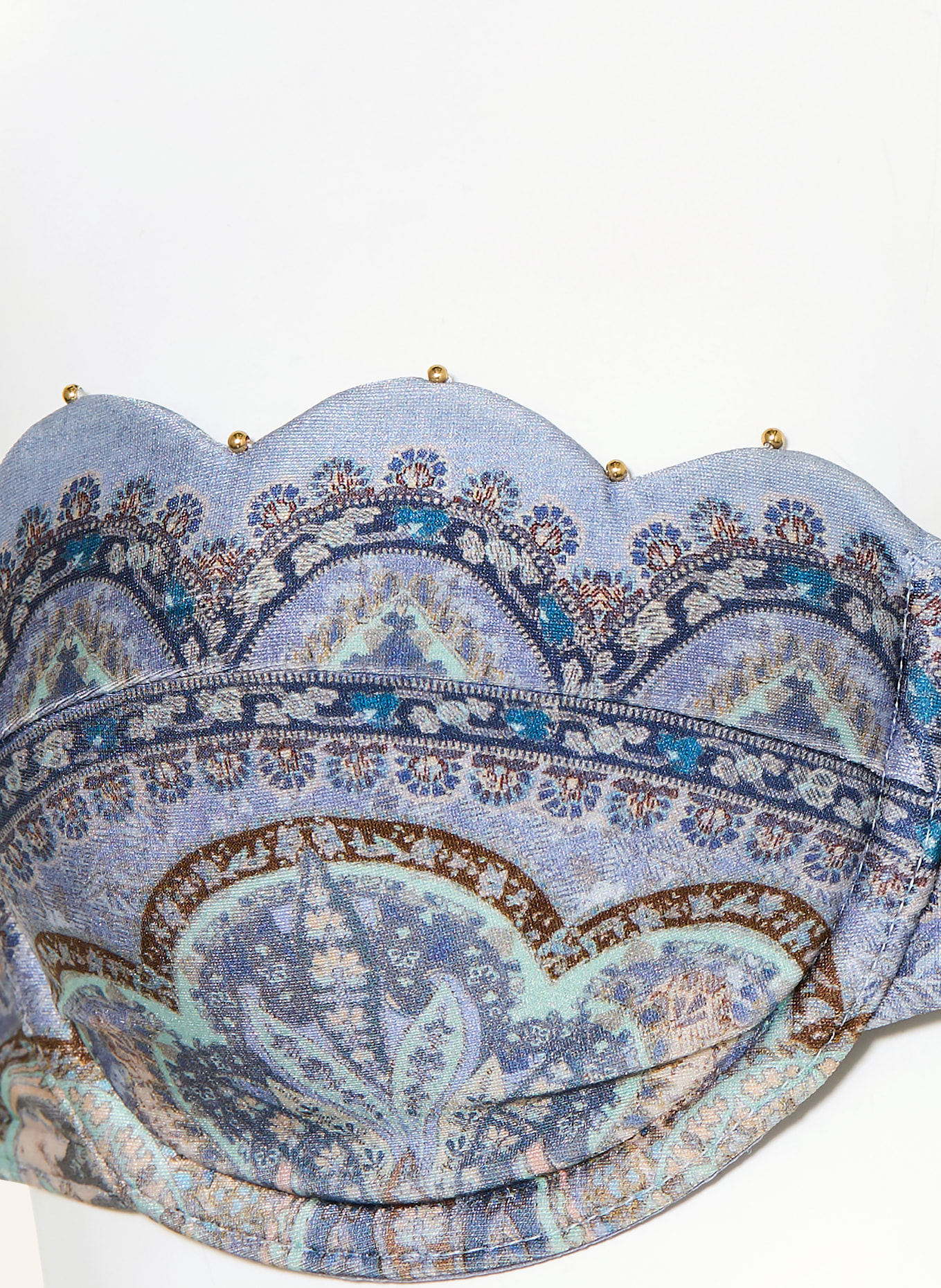 ZIMMERMANN Bügel-Bikini-Top WANDERLUST: BLAUGRAU / BRAUN / HELLBLAU