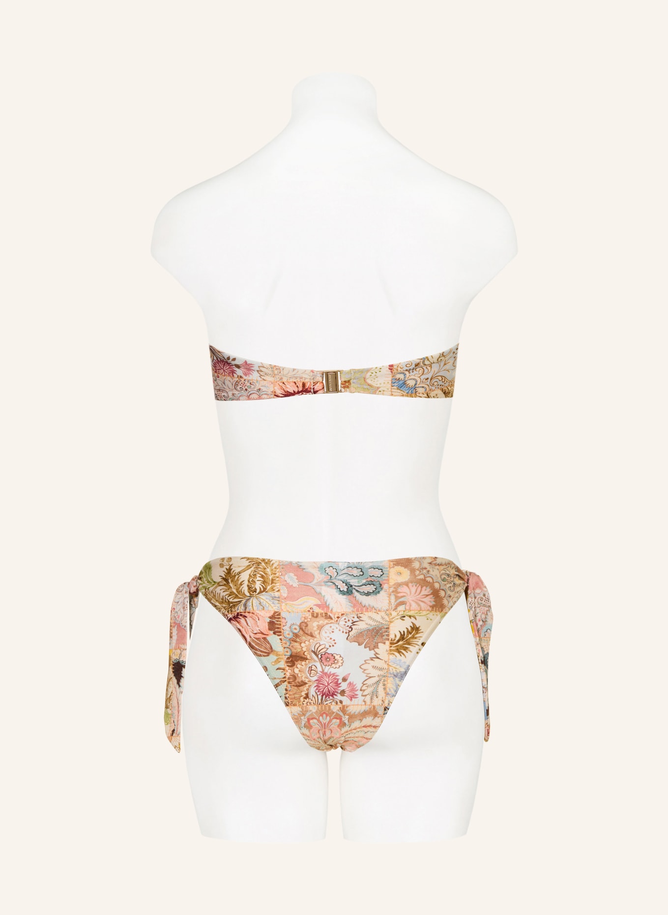 ZIMMERMANN Bandeau-Bikini-Top DAYLIGHT: ROSA / BEIGE / DUNKELGELB