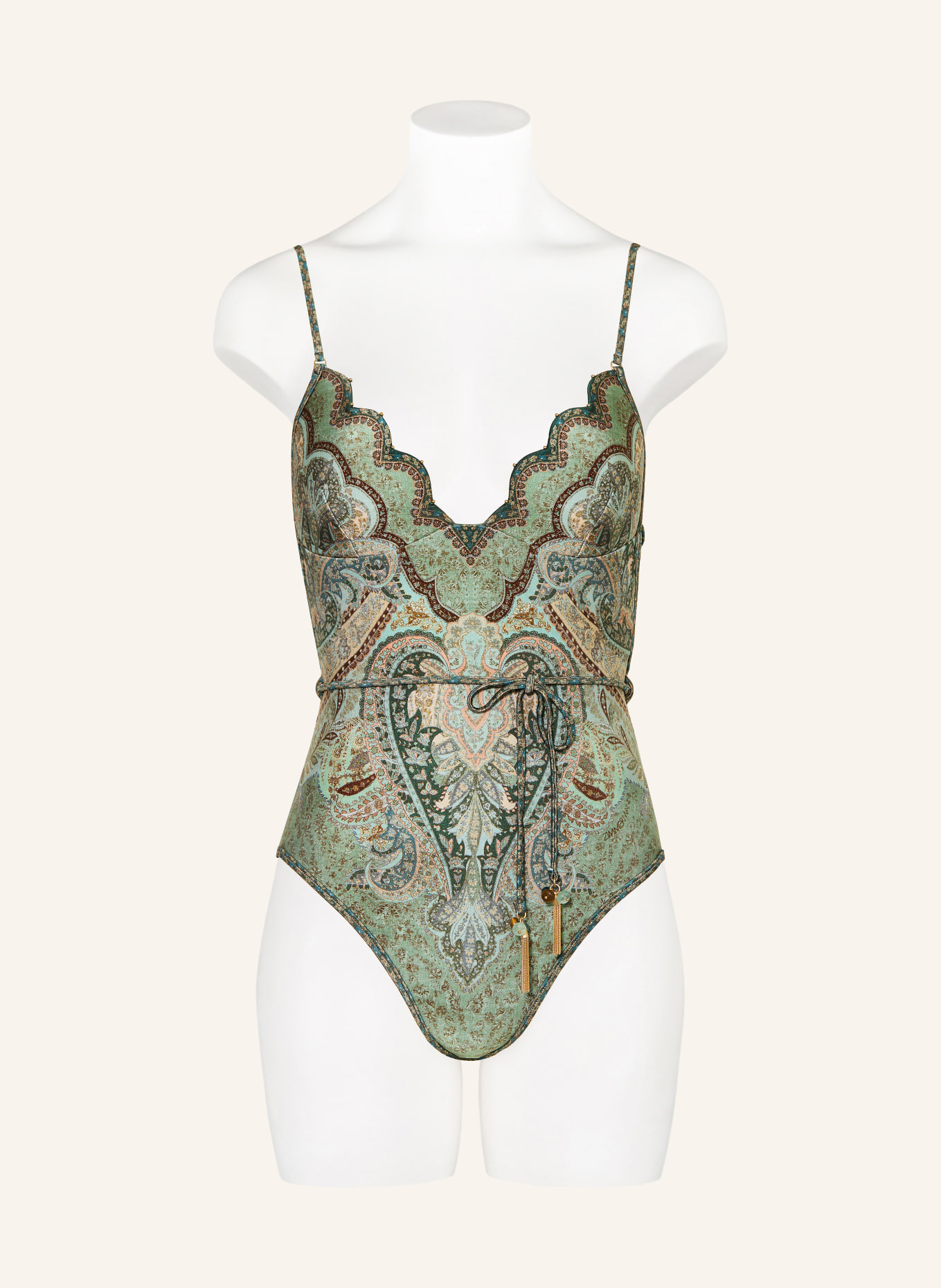 ZIMMERMANN Plavky WANDERLUST s ozdobnými perličkami: SVĚTLE ZELENÁ / MÁTOVÁ / TMAVĚ ZELENÁ