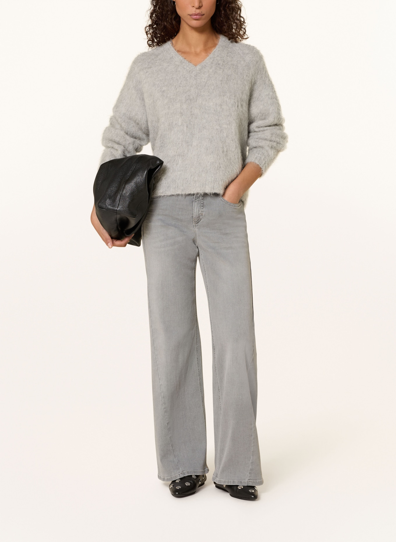 OPUS PANTS Wide Leg Jeans MELLY COOLEST: 70265 light carbon grey