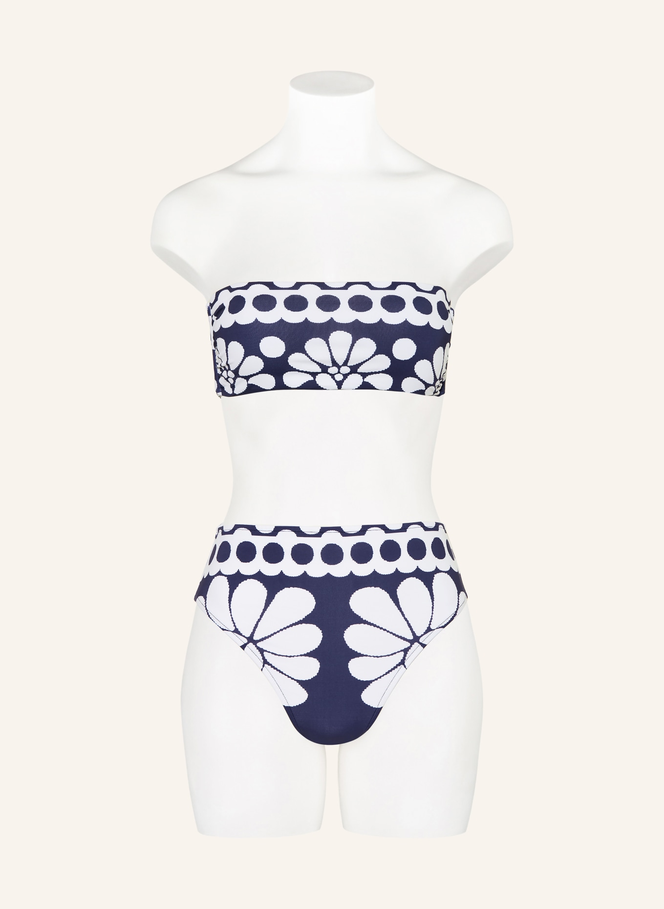 FARM RIO Górka bikini typu bandeau PALERMO: GRANATOWY / BIAŁY