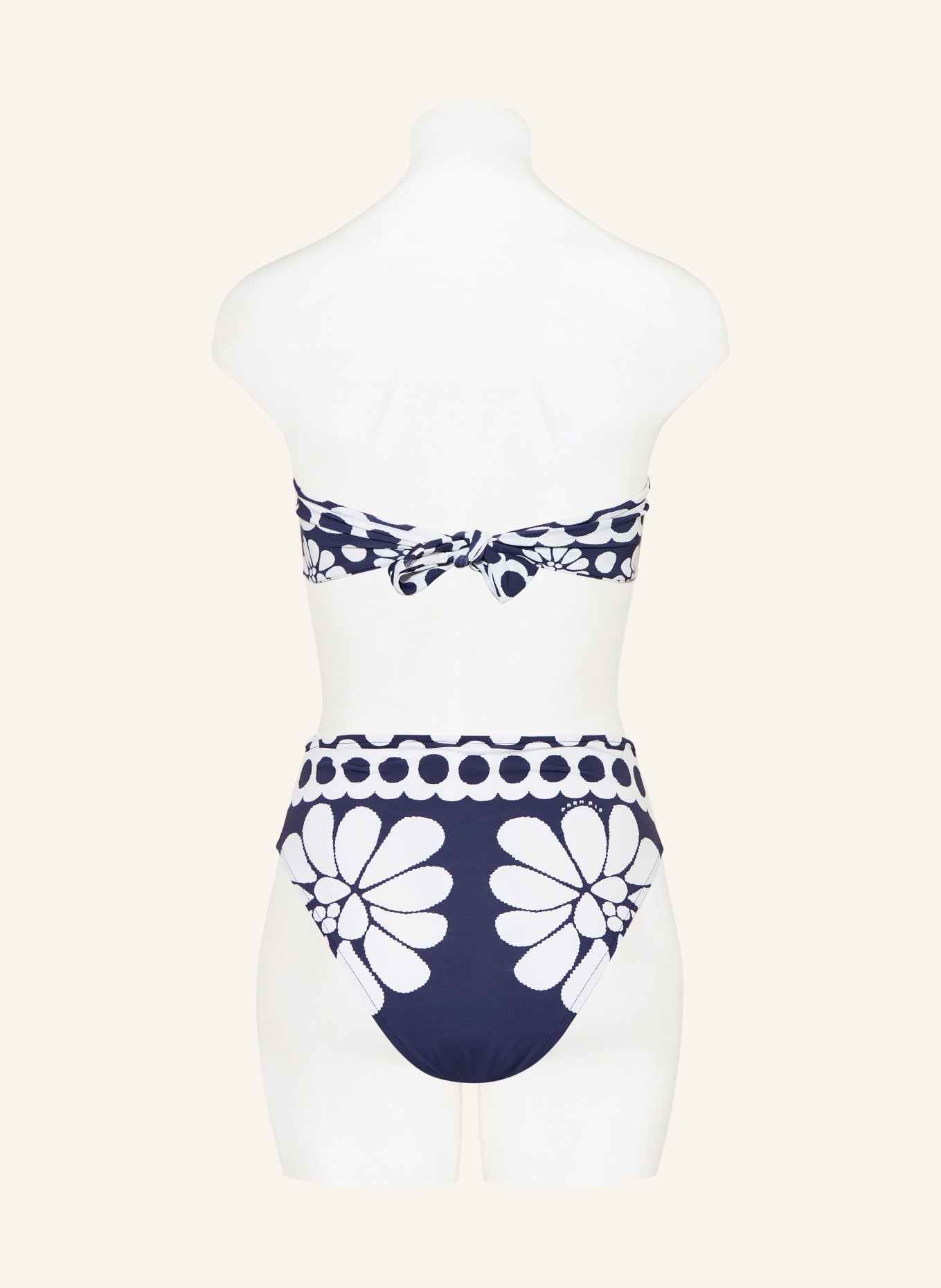 FARM RIO Górka bikini typu bandeau PALERMO: GRANATOWY / BIAŁY