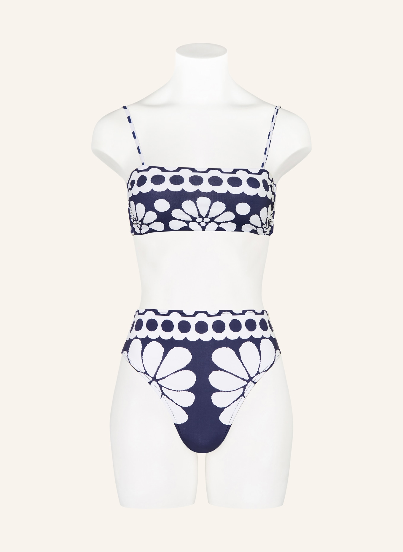 FARM RIO Górka bikini typu bandeau PALERMO: GRANATOWY / BIAŁY