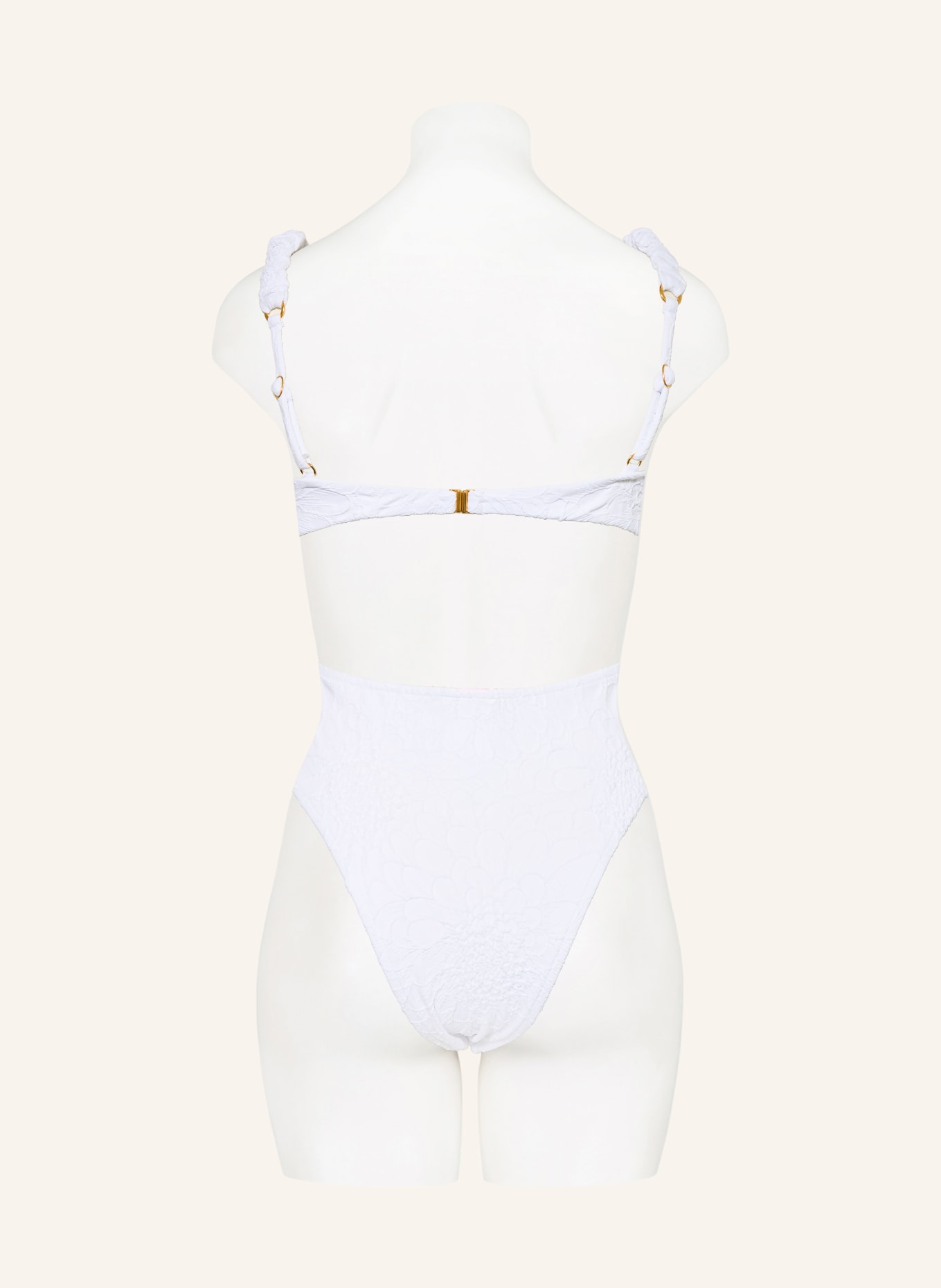 FARM RIO High-waisted bikini bottoms WHITE GERBERA DAISY: WHITE
