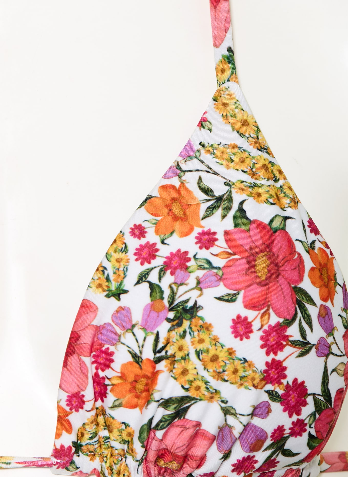 FARM RIO Trójkątny stanik bikini BANANA FLOWERS: BIAŁY / MOCNORÓŻOWY / ŻÓŁTY