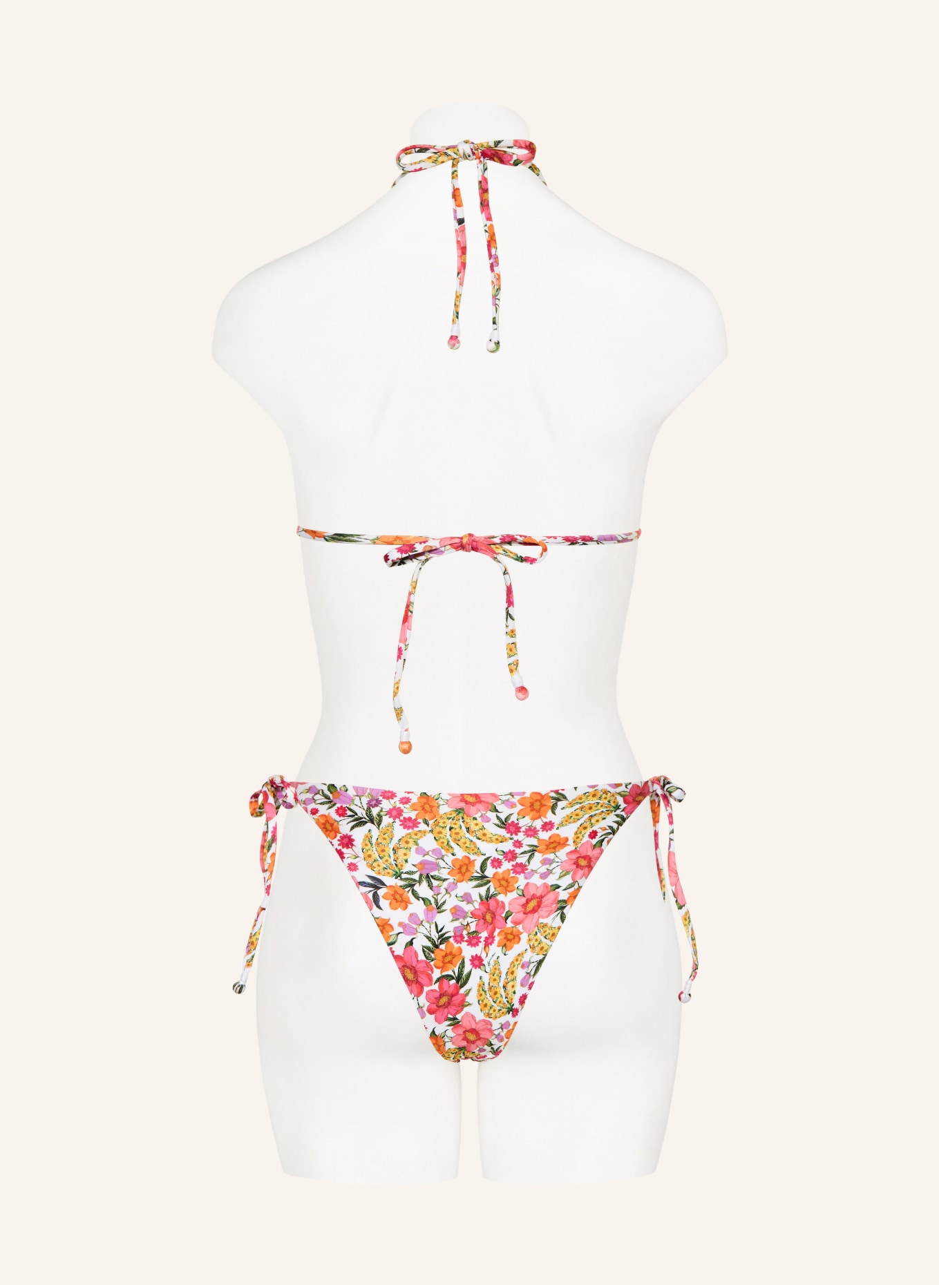 FARM RIO Trójkątne figi bikini BANANA FLOWERS: BIAŁY / MOCNORÓŻOWY / ŻÓŁTY