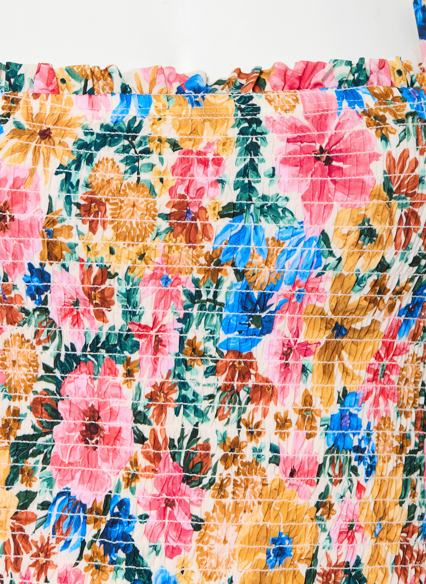 FARM RIO Strój kąpielowy bandeau FLORALINE: MOCNORÓŻOWY / JASNOBRĄZOWY / NIEBIESKI