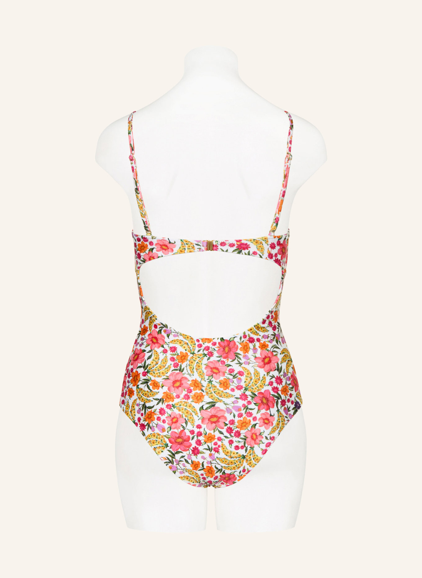 FARM RIO Underwire swimsuit BANANA FLOWERS: WHITE / LIGHT RED / YELLOW
