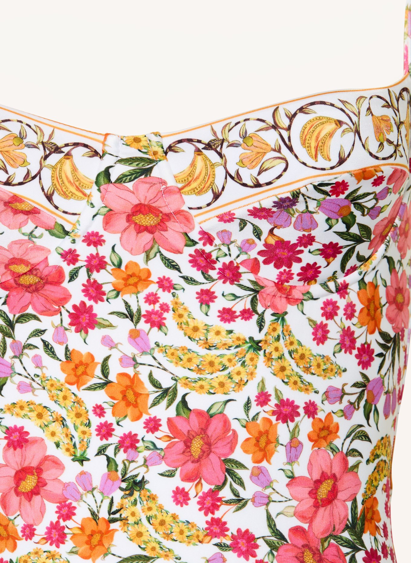 FARM RIO Underwire swimsuit BANANA FLOWERS: WHITE / LIGHT RED / YELLOW