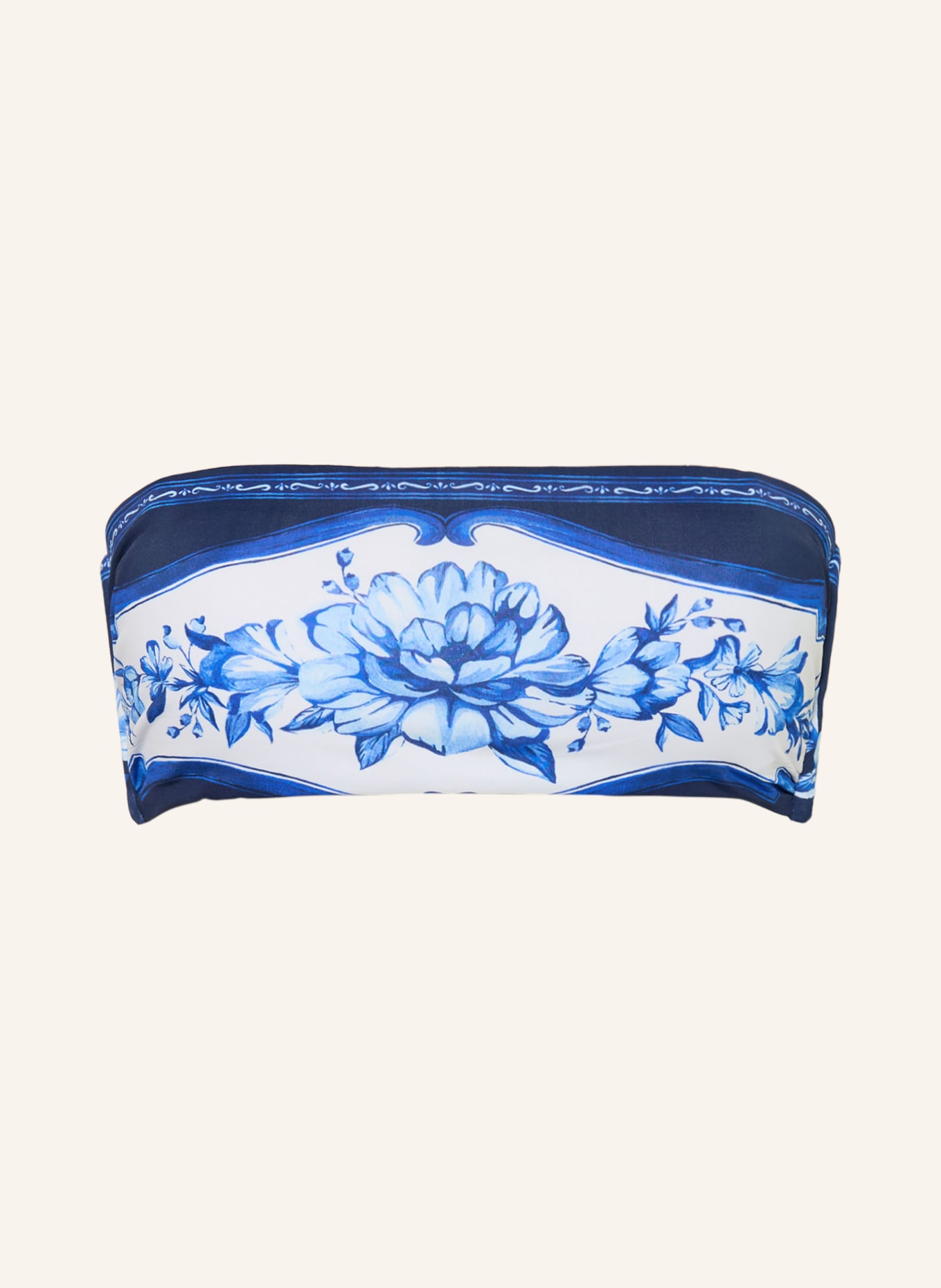 FARM RIO Bandeau-Bikini-Top PORCELAIN GARDEN: BLAU / DUNKELBLAU / WEISS