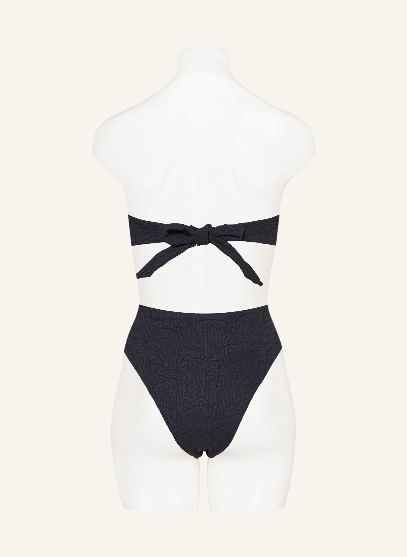 FARM RIO Bandeau-Bikini-Top BLACK PALM TREES: SCHWARZ / GOLD