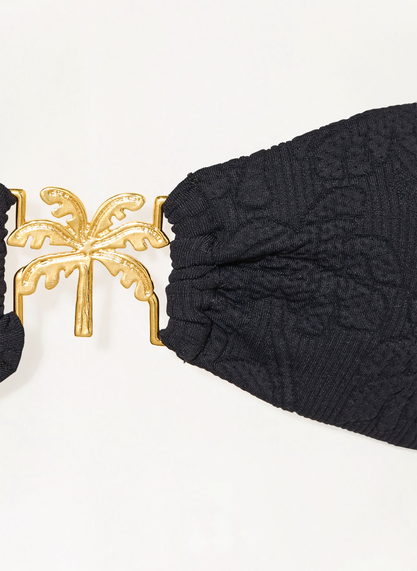 FARM RIO Bandeau-Bikini-Top BLACK PALM TREES: SCHWARZ / GOLD