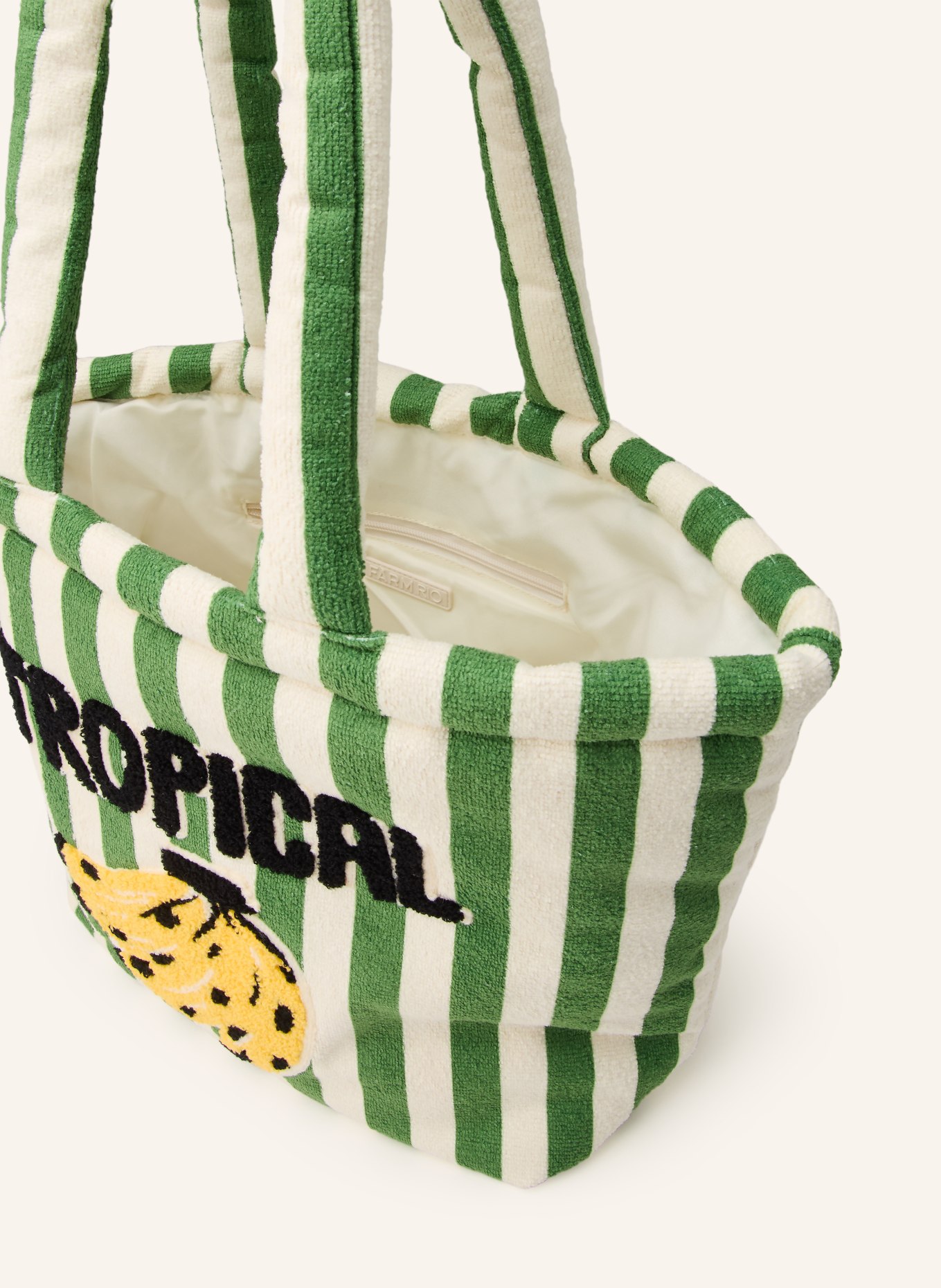 FARM RIO Torba plażowa TROPICAL MANANA: ZIELONY / ECRU / CZARNY