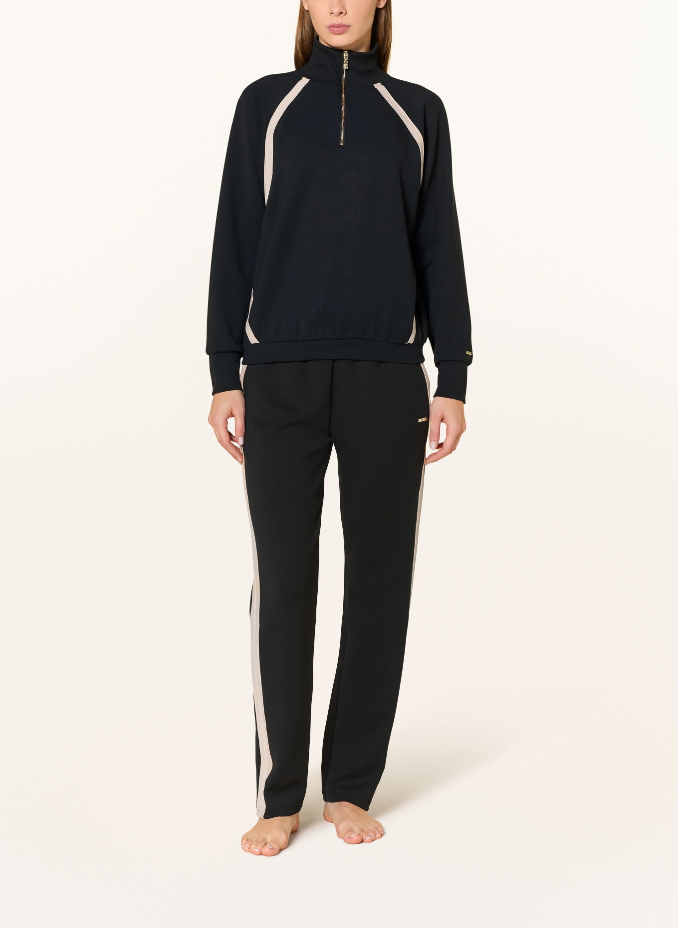 BOSS Lounge-Sweatshirt MIRAGE: SCHWARZ / ROSÉ