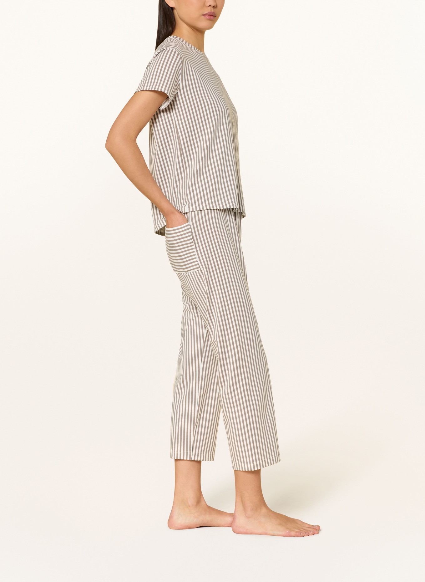 SHORT STORIES 7/8-Schlafhose: HELLBRAUN / CREME