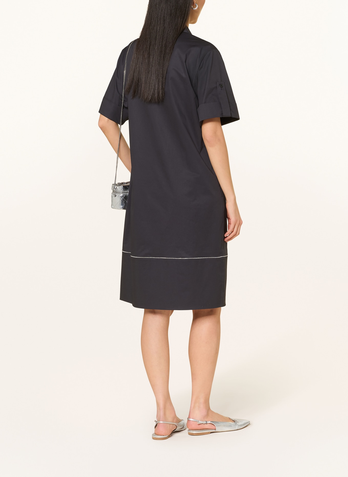 PESERICO Sukienka z kamieniami ozdobnymi: CZARNY