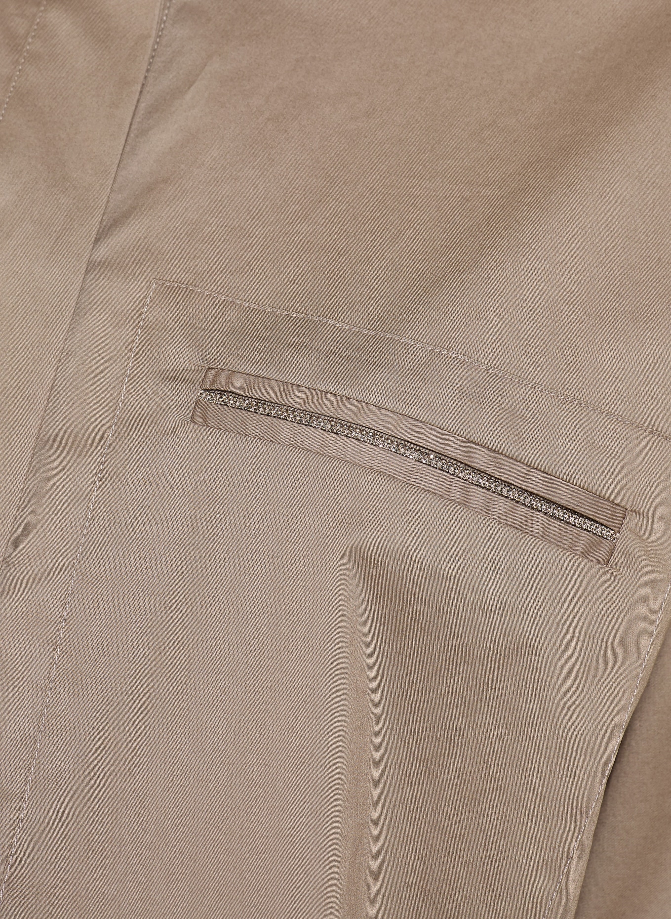 PESERICO Bluzka z kamieniami ozdobnymi: SZAROBRĄZOWY