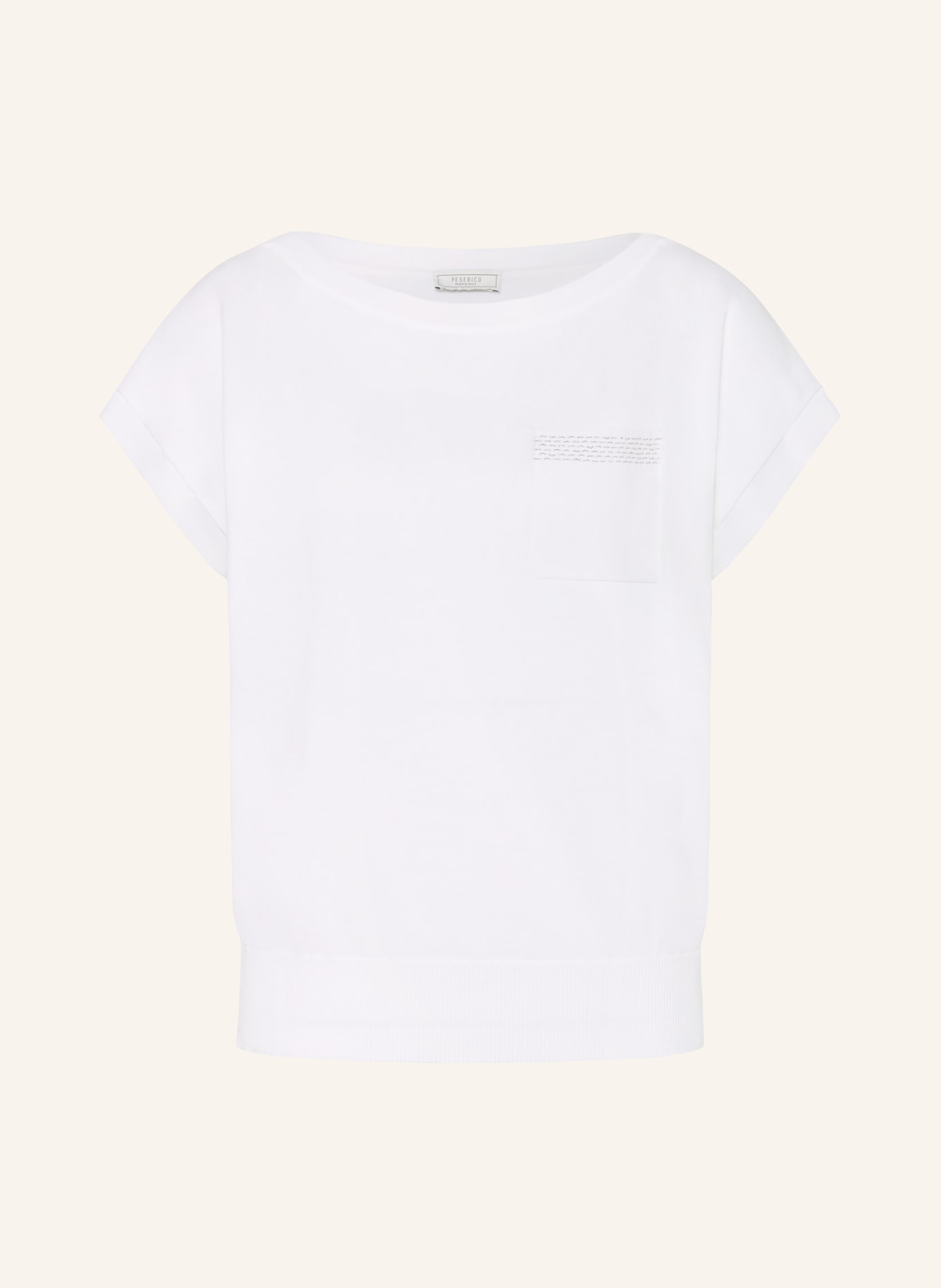 PESERICO Knitted shirt with gemstones: WHITE
