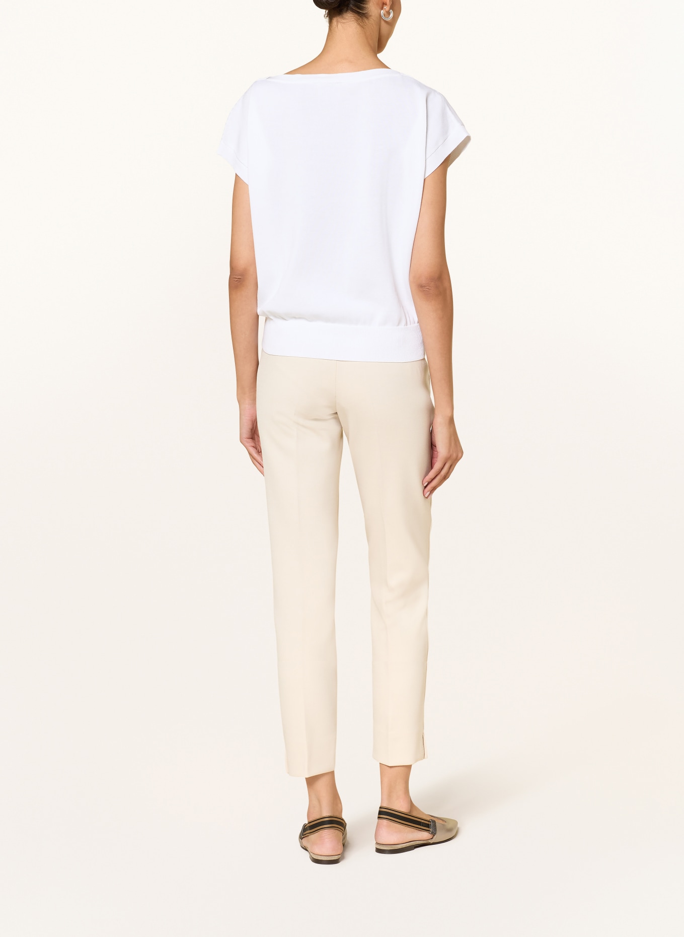 PESERICO Knitted shirt with gemstones: WHITE