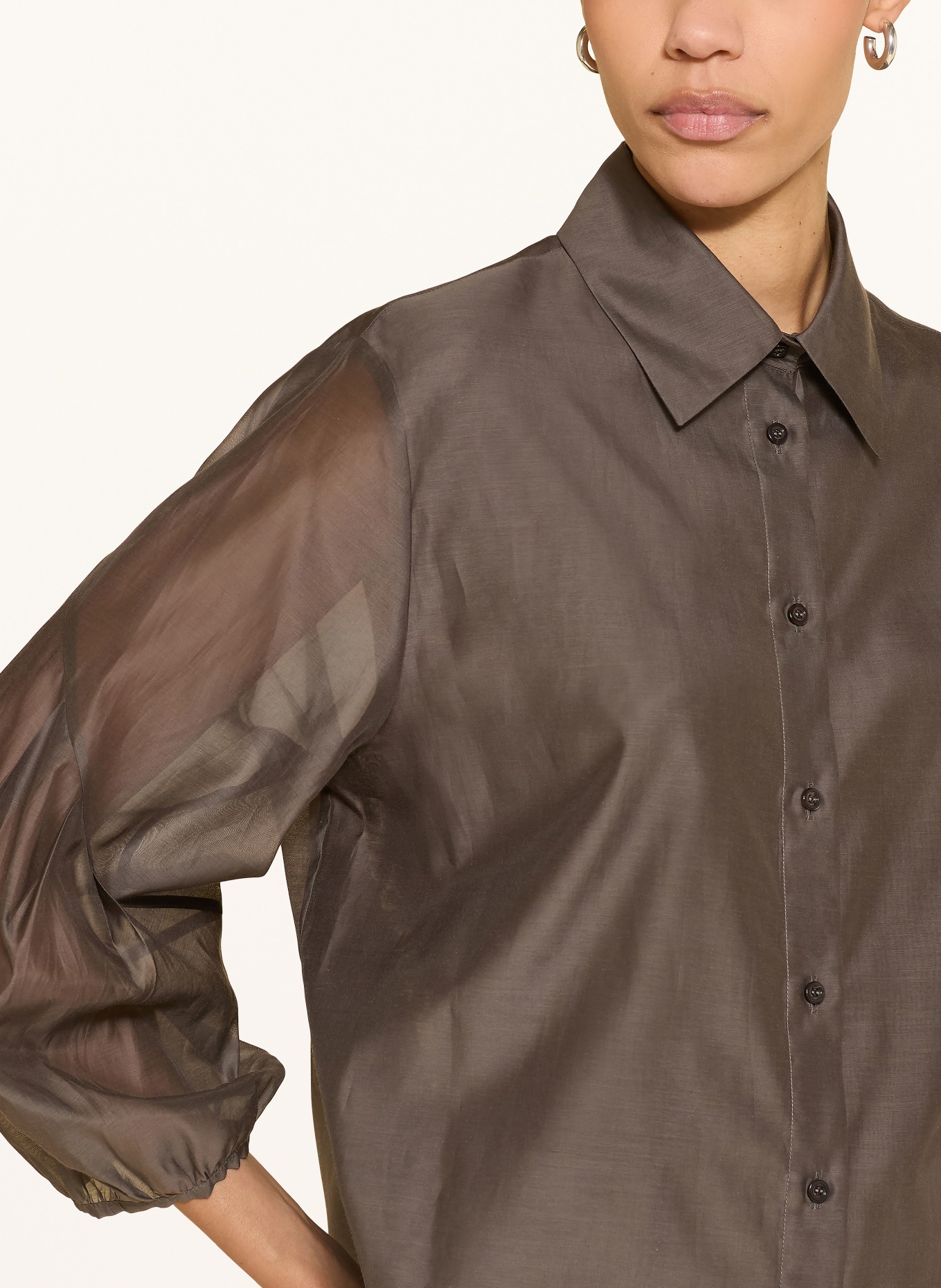 PESERICO Shirt blouse with 3/4 sleeves: TAUPE