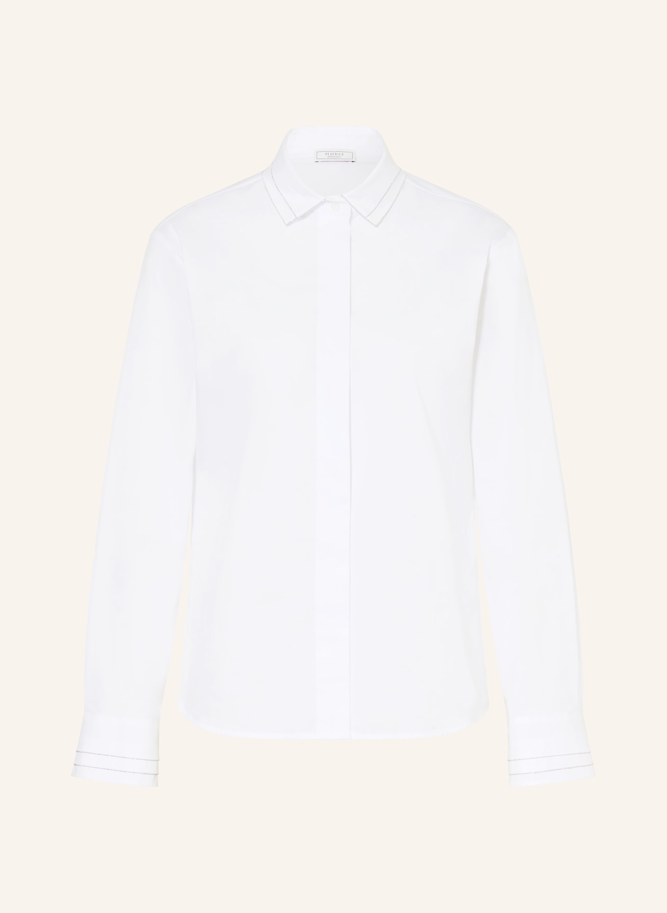 PESERICO Bluzka z kamieniami ozdobnymi: BIAŁY