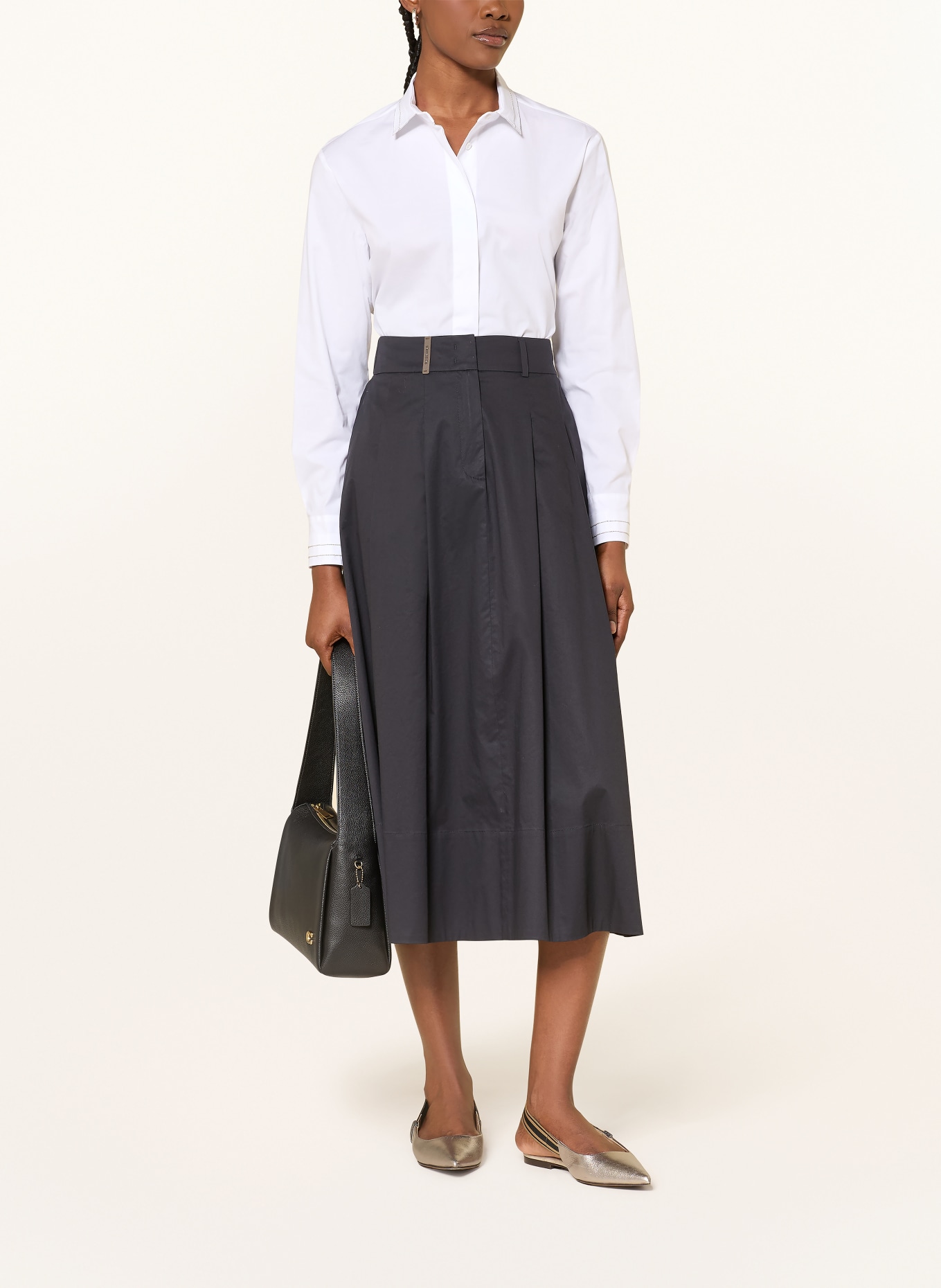 PESERICO Bluzka z kamieniami ozdobnymi: BIAŁY