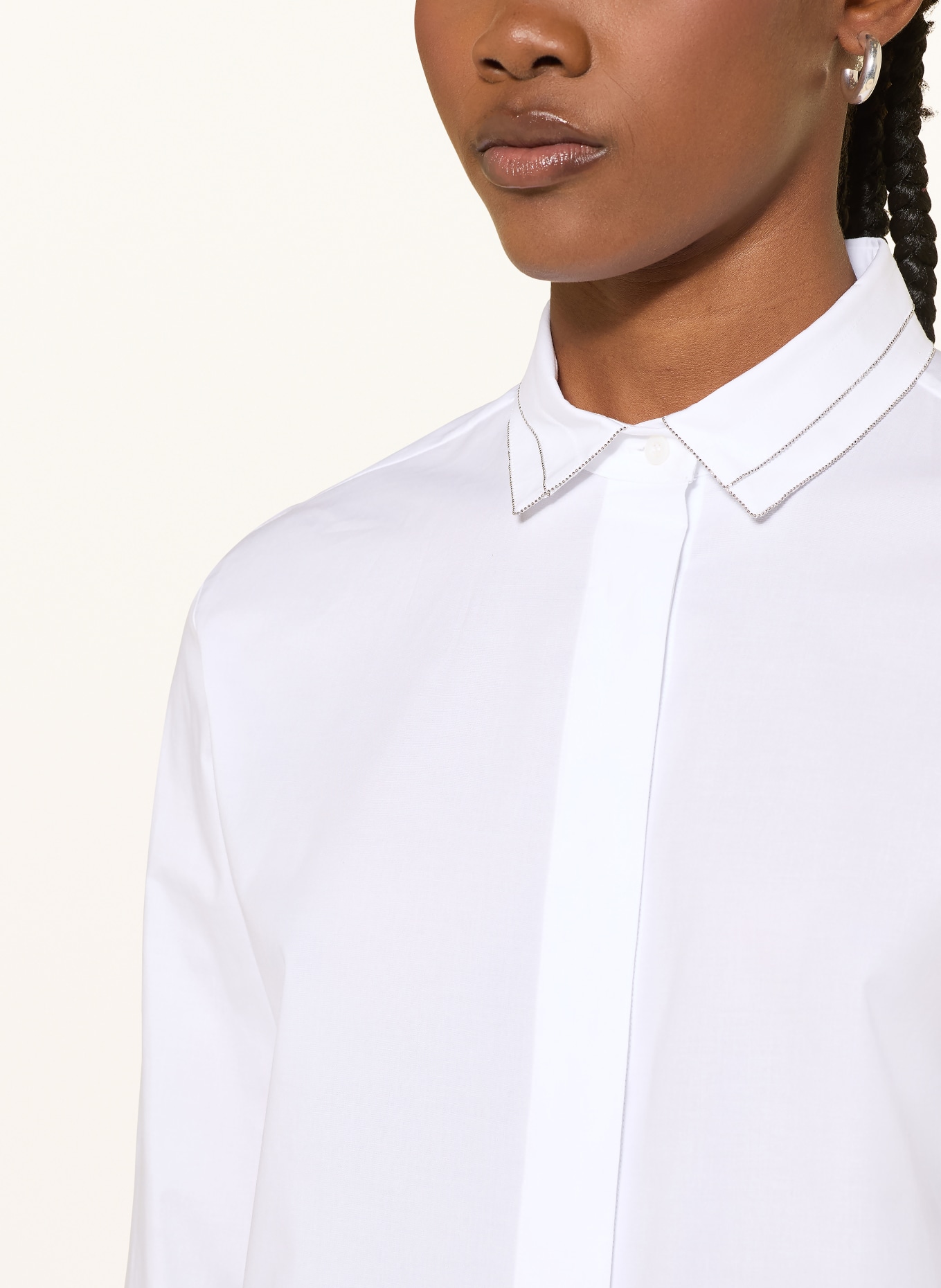 PESERICO Bluzka z kamieniami ozdobnymi: BIAŁY