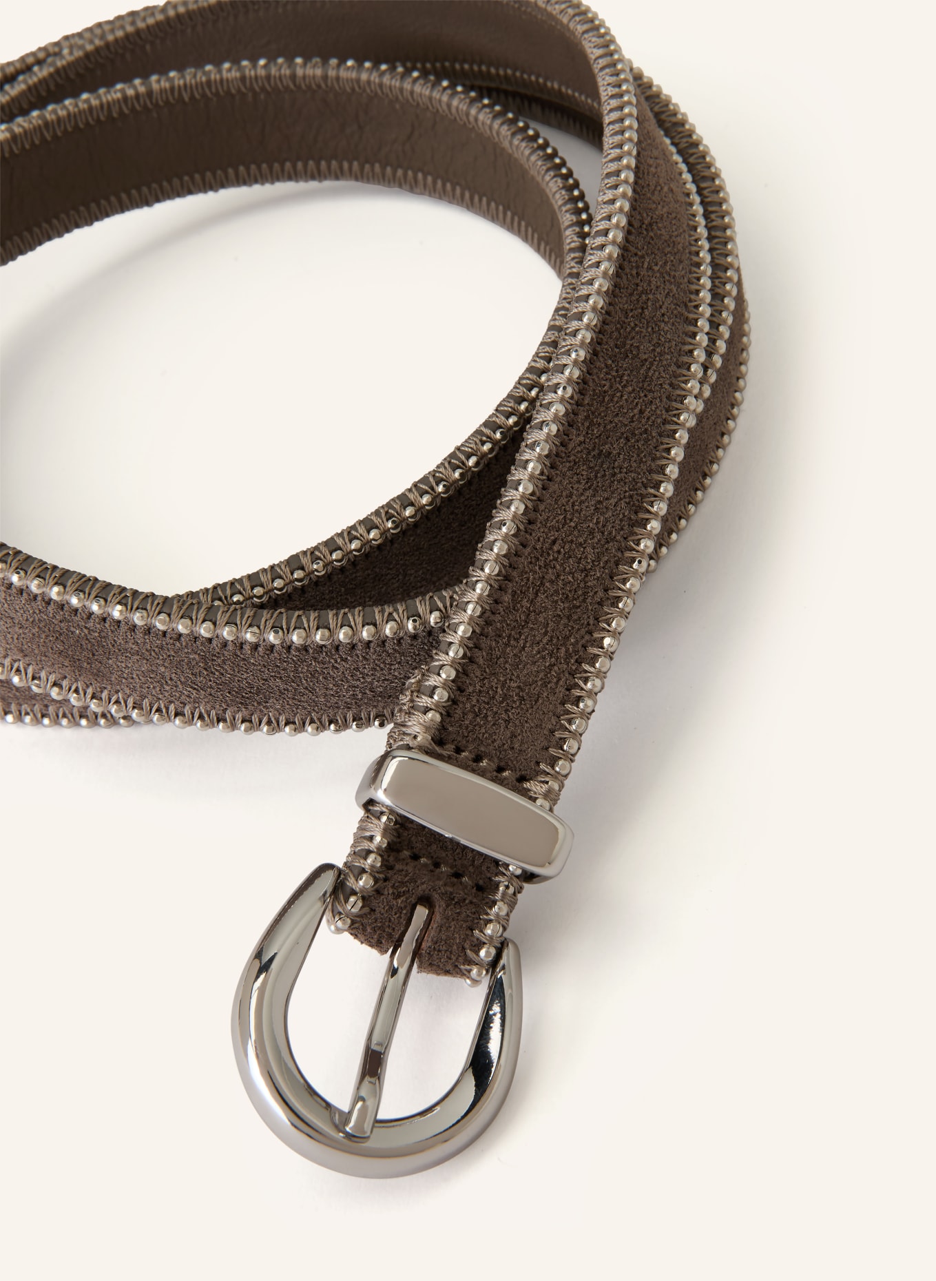 PESERICO Ledergürtel: TAUPE