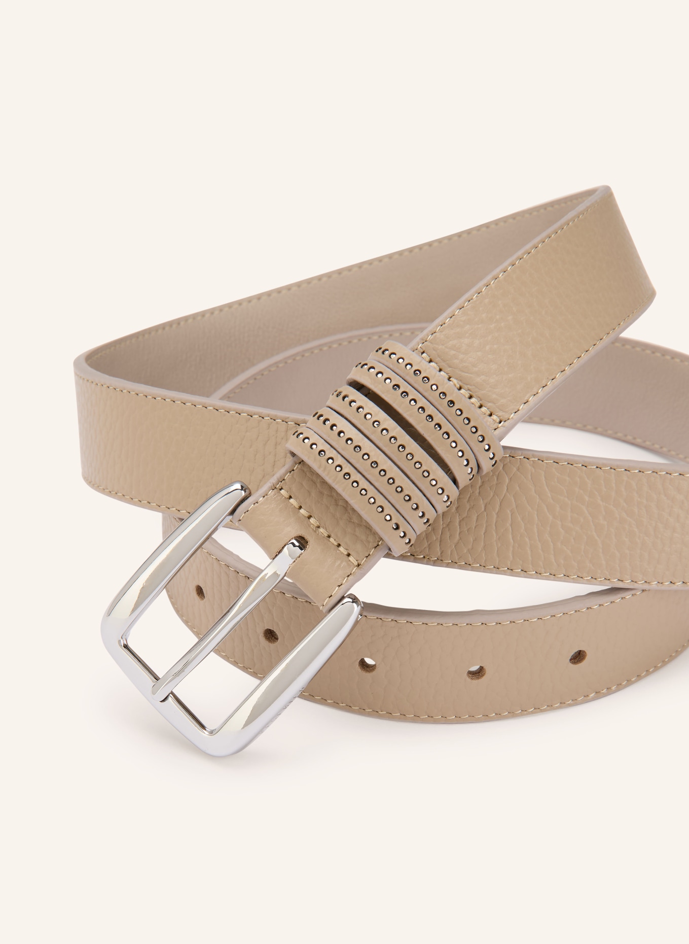 PESERICO Ledergürtel: TAUPE