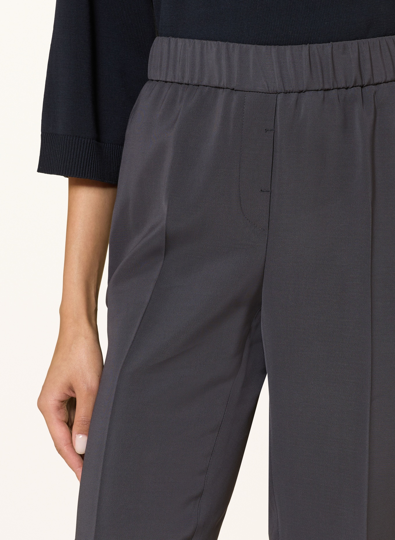 PESERICO 7/8 kalhoty s ozdobnými kameny: TMAVĚ ŠEDÁ