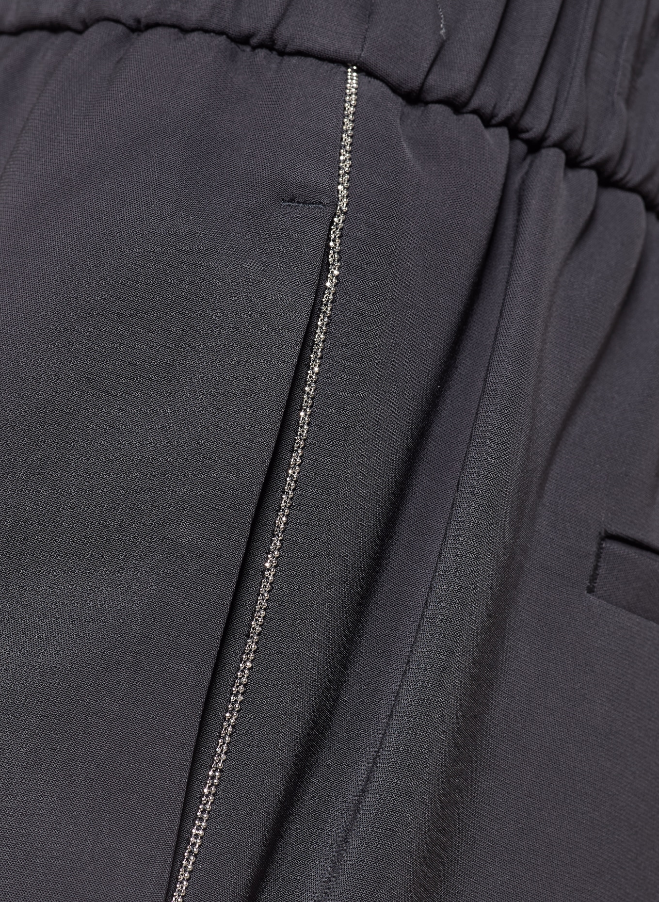 PESERICO 7/8 kalhoty s ozdobnými kameny: TMAVĚ ŠEDÁ