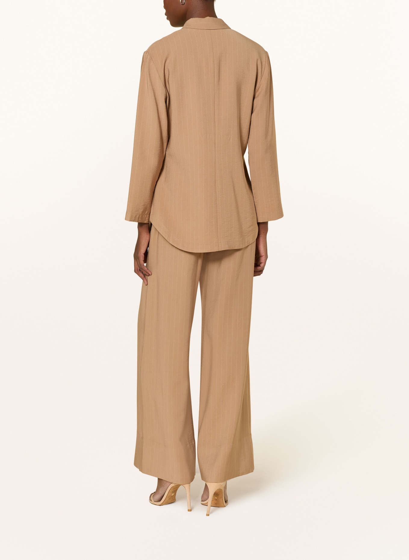 TIGER OF SWEDEN Spodnie z materiału typu marle ELLIS: CAMELOWY