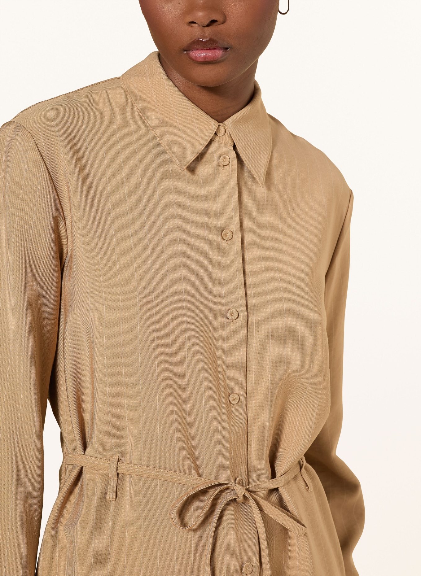 TIGER OF SWEDEN Bluzka koszulowa FELIX: CAMELOWY / ECRU