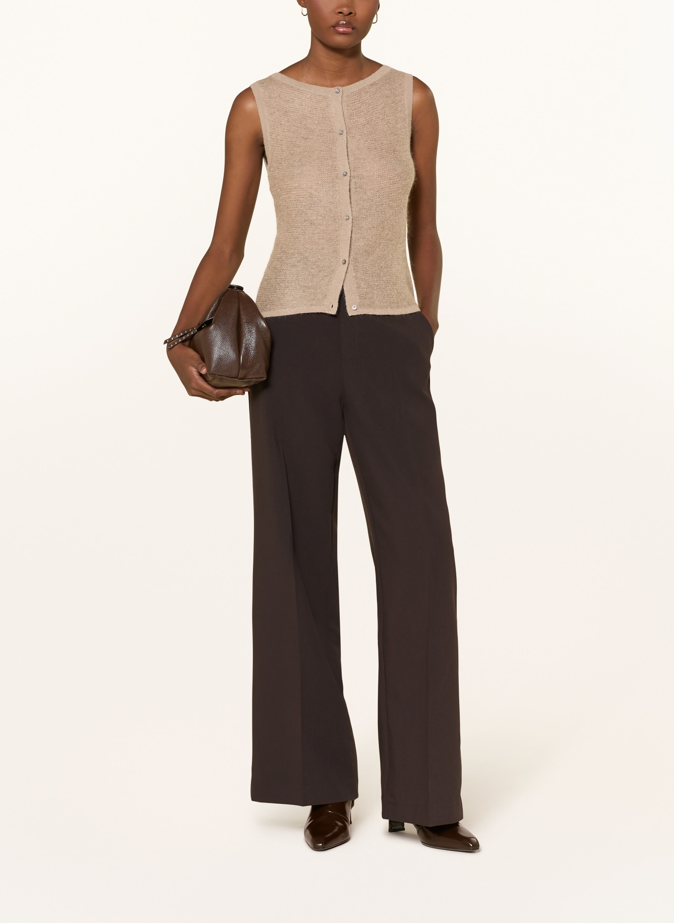 TIGER OF SWEDEN ROSE vest with mohair: LIGHT BROWN