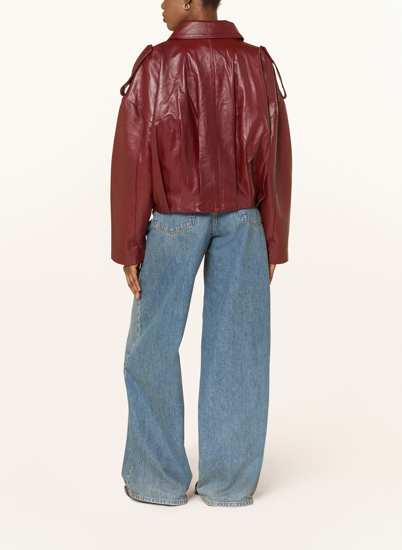 MRS & HUGS leather jacket: DARK RED