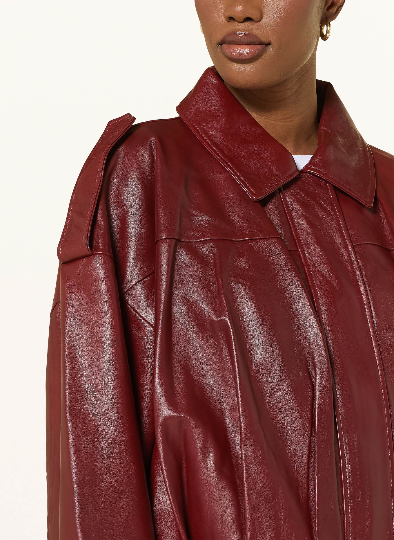 MRS & HUGS leather jacket: DARK RED